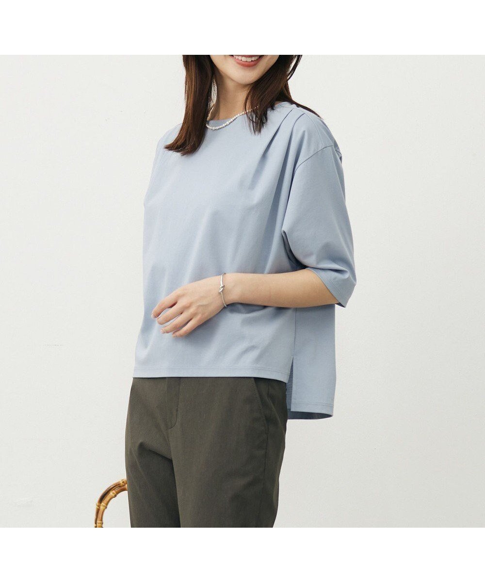 【ジェイ プレス/J.PRESS】の【洗える・抗菌防臭・接触冷感】ドライポンチ ボートネック カットソー 人気、トレンドファッション・服の通販 founy(ファニー) 　ファッション　Fashion　レディースファッション　Fashion for Women　トップス・カットソー　Cut & Sew Tops　シャツ・ブラウス・オフィスカジュアル　Elegant Blouses & Button-Ups　ロングTシャツ・Tシャツ　Longline T-Shirts & Tees　カットソー・ベーシックTシャツ　Cut-and-Sewn Tops / Stretch Tees & Basics　春　Spring　洗える　Machine Washable　カットソー　Cut and Sewn Top　コンパクト　Compact, Small Size　抗菌　Antibacterial, Bacteria-Resistant　ストレッチ　Stretch, Stretchy Fabric　ダブル　Double, Double-Breasted　ドレープ　Drape, Draping Fabric　バランス　Balance, Style Balance　S/S・春夏　SS, Spring/Summer, Warm Season　新作・新入荷　New Arrivals / New In　夏　Summer　エレガント 上品　Elegant　 other-1|ID: prp329100004603074 ipo3291000000032735546