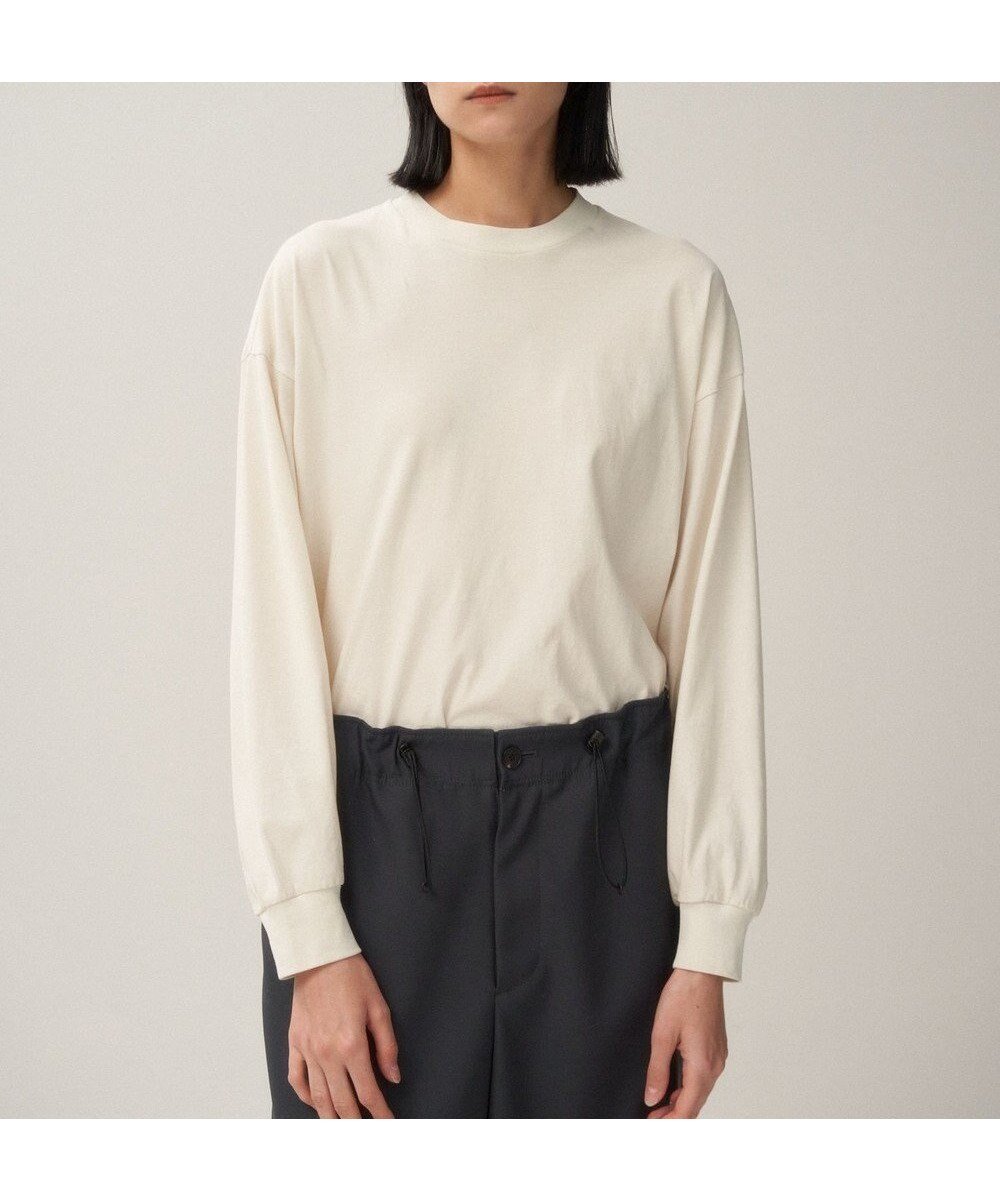 【エイトン/ATON】のFRESCA NUBUCK ロングスリーブTシャツ インテリア・キッズ・メンズ・レディースファッション・服の通販 founy(ファニー) 　ファッション　Fashion　レディースファッション　Fashion for Women　トップス・カットソー　Cut & Sew Tops　シャツ・ブラウス・オフィスカジュアル　Elegant Blouses & Button-Ups　ロングTシャツ・Tシャツ　Longline T-Shirts & Tees　カットソー・ベーシックTシャツ　Cut-and-Sewn Tops / Stretch Tees & Basics　新作・新入荷　New Arrivals / New In　インド　Indian Textile　カットソー　Cut and Sewn Top　スリーブ　Sleeve, Long Sleeve / Short Sleeve　タンク　Tank Top, Sleeveless Top　ロング　Long, Long-Length　夏　Summer　S/S・春夏　SS, Spring/Summer, Warm Season　A/W・秋冬　Autumn/Winter　長袖　Long Sleeve, Full Sleeve　WARM WHITE|ID: prp329100004603081 ipo3291000000032735643