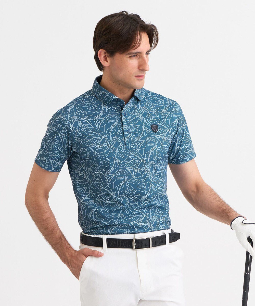 【23区 ゴルフ/23区GOLF / MEN】の【MEN】遮熱エイトムーブ リーフポロシャツ インテリア・キッズ・メンズ・レディースファッション・服の通販 founy(ファニー) 　ファッション　Fashion　メンズファッション　Fashion for Men　トップス・カットソー　Cut & Sew Tops　メンズシャツ　Shirts　ポロシャツ / きれいめカジュアルスタイル　Polo Shirts　春　Spring　コンパクト　Compact, Small Size　吸水　Absorbent, Quick-Dry　シンプル　Simple, Minimal　ストレッチ　Stretch, Stretchy Fabric　スリム　Slim, Slim Fit　パターン　Pattern, Design Print　フラット　Flat, Flat Shoes　プリント　Print, Printed Pattern　ポロシャツ　Polo Shirt, Collared Tee　リゾート　Resort, Vacation Style　リーフ　Leaf, Botanical Leaf　S/S・春夏　SS, Spring/Summer, Warm Season　夏　Summer　エレガント 上品　Elegant　ゴルフ　Golf　ダルブルー系5|ID: prp329100004603514 ipo3291000000034615958