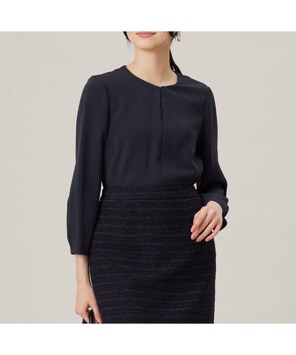 【自由区/JIYU-KU】の【セットアップ対応・洗える】トリアセダブルクロス ブラウス インテリア・キッズ・メンズ・レディースファッション・服の通販 founy(ファニー) ファッション Fashion レディースファッション Fashion for Women トップス・カットソー Cut & Sew Tops シャツ・ブラウス・オフィスカジュアル Elegant Blouses & Button-Ups セットアップ Matching Sets レディーストップス・ブラウス Tops & Blouses / Assorted Women's Tops 洗える Machine Washable コンパクト Compact, Small Size シンプル Simple, Minimal ストレッチ Stretch, Stretchy Fabric セットアップ Set-Up, Coordinated Outfit フォルム Silhouette, Form A/W・秋冬 Autumn/Winter S/S・春夏 SS, Spring/Summer, Warm Season おすすめ Recommended / Our Picks 夏 Summer セレモニー Ceremony ビジネス 仕事 通勤 Business / Work / Commuting ネイビー系|ID: prp329100004603530 ipo3291000000034817177