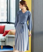 【ティアクラッセ/Tiaclasse】の【洗える】レース編みニットフレアワンピース サックス|ID: prp329100004603555 ipo3291000000032746767