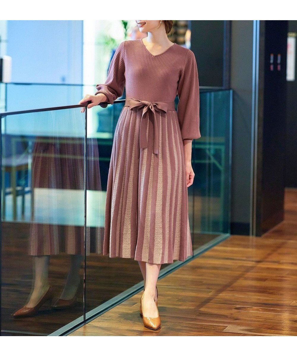 【ティアクラッセ/Tiaclasse】の【洗える】レース編みニットフレアワンピース インテリア・キッズ・メンズ・レディースファッション・服の通販 founy(ファニー) ファッション Fashion レディースファッション Fashion for Women ワンピース Dresses ニットワンピース Knit Dresses 洗える Machine Washable コンパクト Compact, Small Size スリーブ Sleeve, Long Sleeve / Short Sleeve チュニック Tunic, Long Top フィット Fit, Slim Fit フェミニン Feminine, Girly ポケット Pocket, Pocket Detail リボン Ribbon, Bow レース Lace, Lace Fabric A/W・秋冬 Autumn/Winter 再入荷 Restock / Back in Stock エレガント 上品 Elegant 新作・新入荷 New Arrivals / New In ピンク|ID: prp329100004603555 ipo3291000000034211445