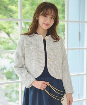 【フェルゥ/Feroux】の【セットアップ対応】ツイード ジャケット 人気、トレンドファッション・服の通販 founy(ファニー) ファッション Fashion レディースファッション Fashion for Women アウター Coat / Outerwear Collection レディースジャケット・軽アウター Jackets ノーカラージャケット / シンプル上品コーデ Collarless Jackets インナー Innerwear ジャケット Jacket, Outerwear セットアップ Set-Up, Coordinated Outfit ツイード Twill, Twill Weave デニム Denim, Jeans Material トレンド Trend, Trending Now ハイネック High Neck, Mock Neck フロント Front, Front Design ミニスカート Mini Skirt, Short Skirt 秋 Autumn A/W・秋冬 Autumn/Winter ビジネス 仕事 通勤 Business / Work / Commuting |ID:prp329100004603561