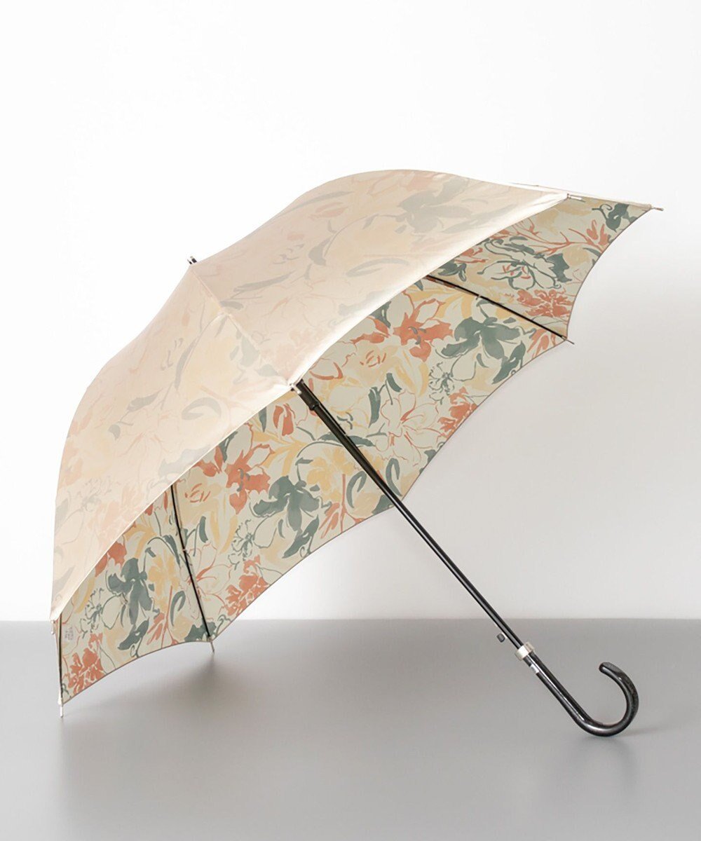 【アウロラ/AURORA】のシャルル ジョルダン 水彩調のカサブランカ柄 ジャンプ式耐風傘 インテリア・キッズ・メンズ・レディースファッション・服の通販 founy(ファニー) 　ファッション　Fashion　レディースファッション　Fashion for Women　レイングッズ・傘・晴雨兼用傘　Umbrellas & Rain Gear　プリント　Print, Printed Pattern　モチーフ　Motif, Design Theme　人気　Popular, Best Seller　傘　Umbrella, Parasol　ベージュ|ID: prp329100004603580 ipo3291000000035221622