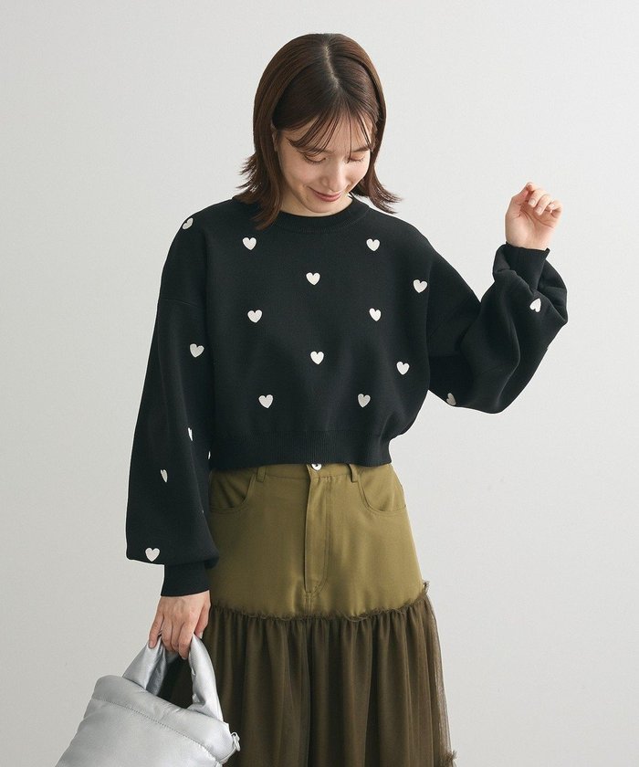 【グリーンパークス/Green Parks】の・swing by ハート刺繍ニット インテリア・キッズ・メンズ・レディースファッション・服の通販 founy(ファニー) https://founy.com/ ファッション Fashion レディースファッション Fashion for Women トップス・カットソー Cut & Sew Tops ニット Knit Tops & Sweaters おすすめ Recommended / Our Picks セーター Sweater, Knitwear ポケット Pocket, Pocket Detail リブニット Rib Knit, Ribbed Knit ロング Long, Long-Length ワイド Wide, Wide Fit A/W・秋冬 Autumn/Winter |ID: prp329100004603600 ipo3291000000032747485