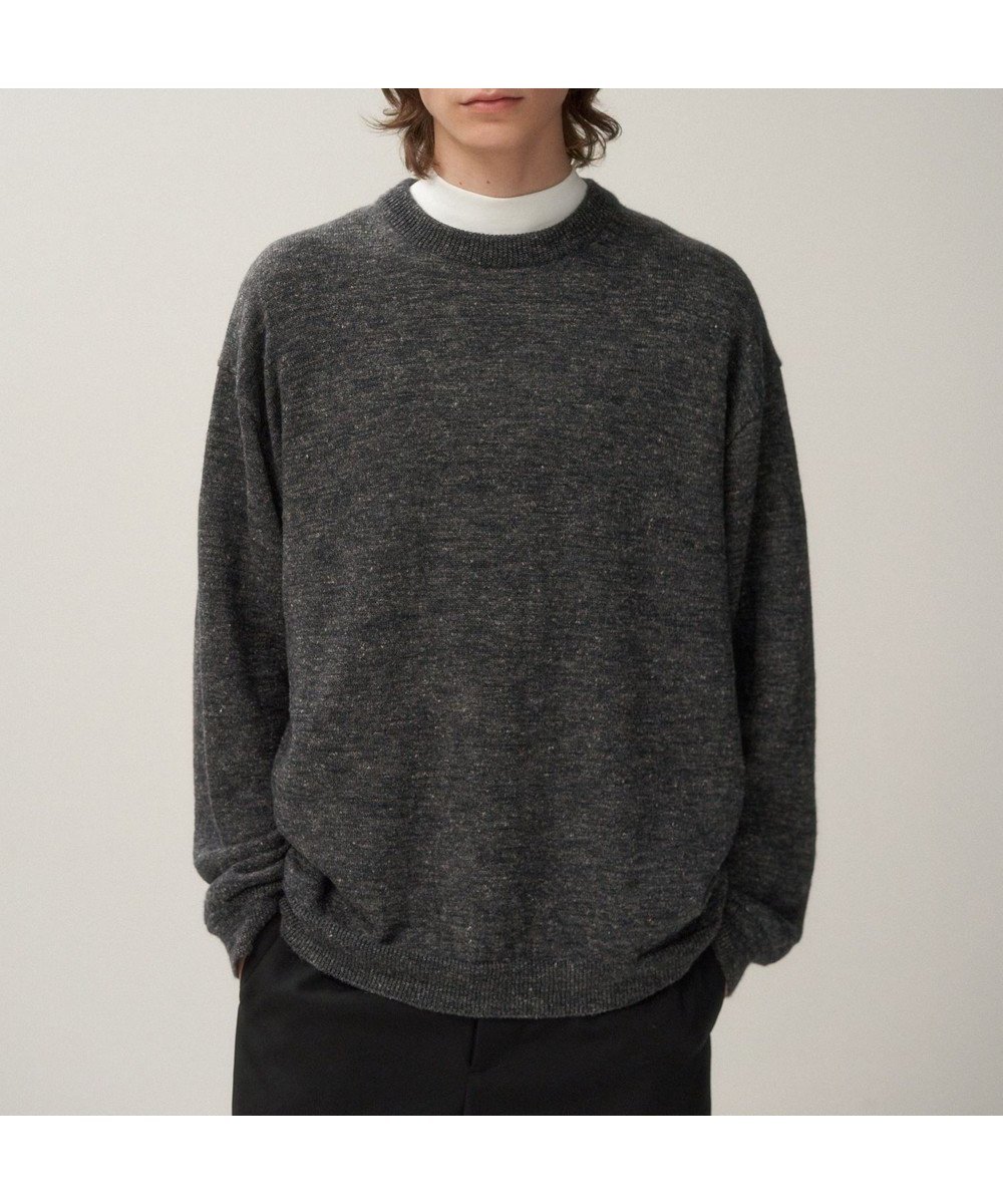 【エイトン/ATON】のBABY ALPACA LINEN クルーネックセーター - UNISEX インテリア・キッズ・メンズ・レディースファッション・服の通販 founy(ファニー) 　ファッション　Fashion　レディースファッション　Fashion for Women　トップス・カットソー　Cut & Sew Tops　ニット　Knit Tops & Sweaters　ユニセックス　Unisex, Genderless　グラデーション　Gradient, Ombre　スウェット / スエット　Sweatshirt, Sweatwear　セーター　Sweater, Knitwear　ベビー　Baby, Babywear　リネン　Linen, Linen Fabric　リラックス　Relax, Relaxed Fit　夏　Summer　A/W・秋冬　Autumn/Winter　CHARCOAL GRAY|ID: prp329100004604170 ipo3291000000032757762