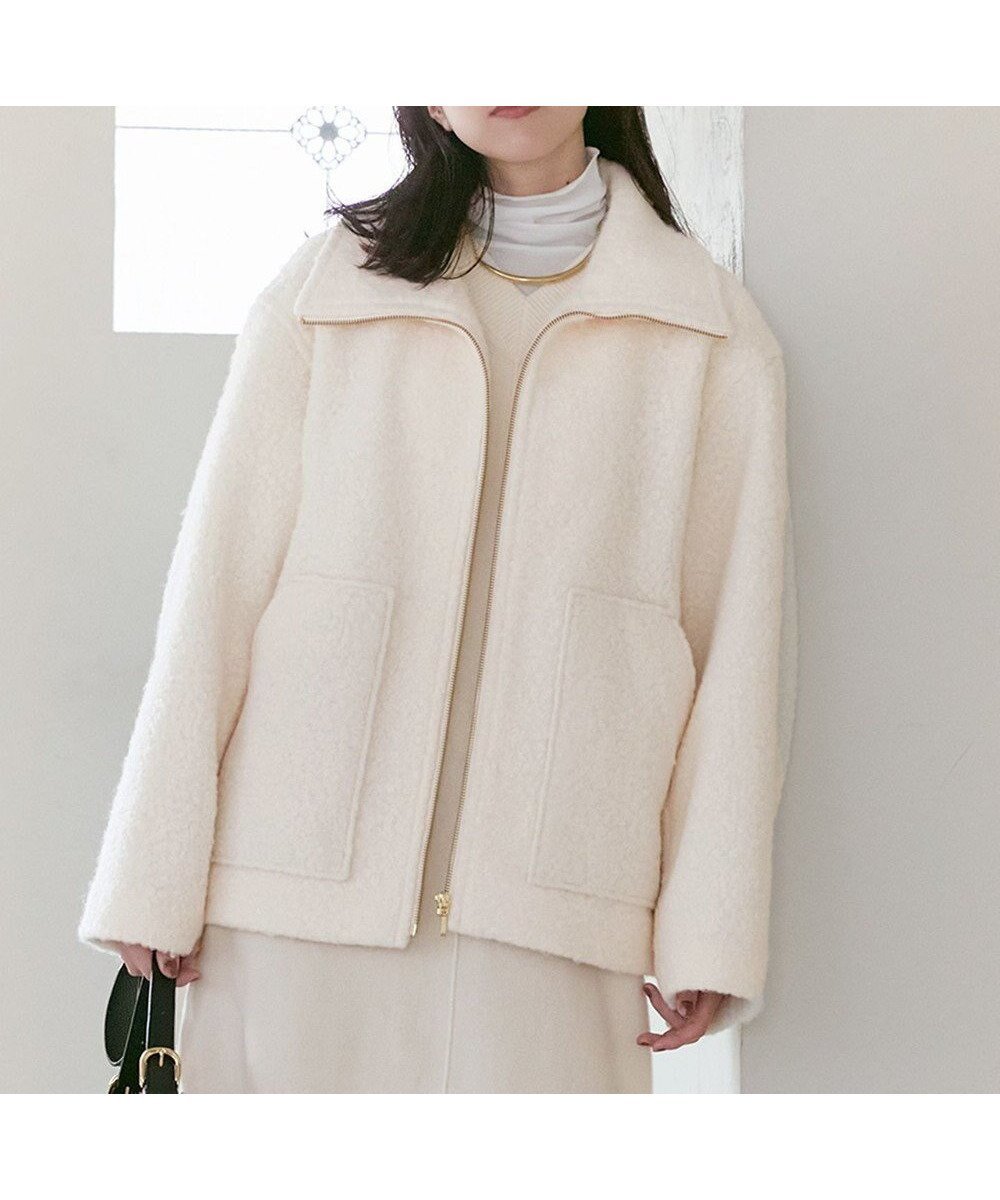 【23区/NIJYUSANKU】の【SLOW/一部店舗限定】ループニードル ボア ブルゾン インテリア・キッズ・メンズ・レディースファッション・服の通販 founy(ファニー) 　ファッション　Fashion　レディースファッション　Fashion for Women　アウター　Coat / Outerwear Collection　レディースジャケット・軽アウター　Jackets　ブルゾンジャケット・スポーティアウター　Blouson Jackets　ジャケット　Jacket, Outerwear　スタンド　Stand Collar, Upright Stand　フォルム　Silhouette, Form　フロント　Front, Front Design　ブルゾン　Blouson, Bomber Jacket　ループ　Loop, Loop Knit　A/W・秋冬　Autumn/Winter　2024年　2024　2024-2025秋冬・A/W　Autumn/Winter 2024–25 AW24–25　アイボリー系|ID: prp329100004604598 ipo3291000000032765991