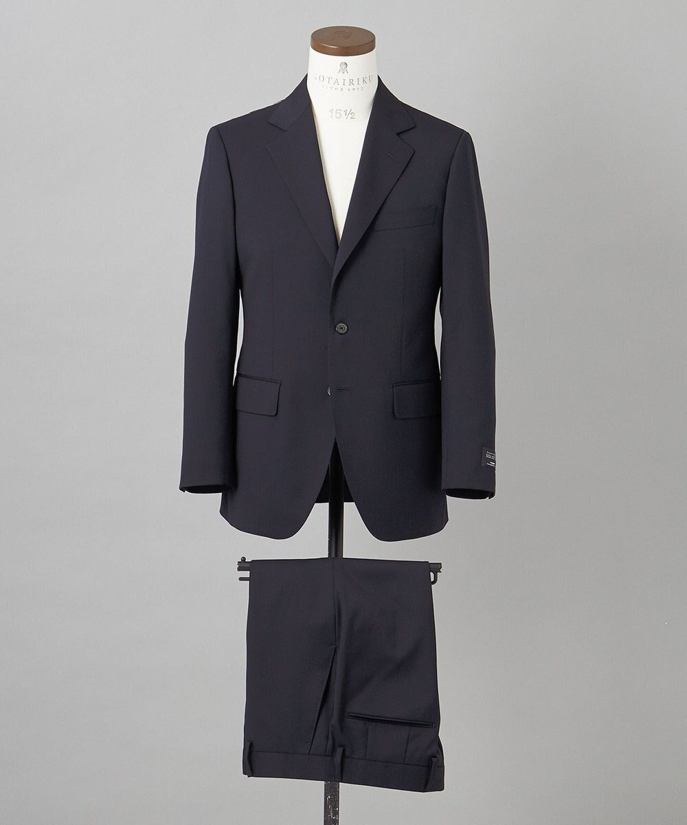 【五大陸/gotairiku / MEN】のオールシーズン対応【御幸毛織】WOOL×SOLOTEX ストレッチスーツ(ネイビー無地) インテリア・キッズ・メンズ・レディースファッション・服の通販 founy(ファニー) 　ファッション　Fashion　メンズファッション　Fashion for Men　セットアップ　Matching Sets　シェイプ　Shape, Slim Fit　ストレッチ　Stretch, Stretchy Fabric　スーツ　Suit, Formalwear　セットアップ　Set-Up, Coordinated Outfit　テーパード　Tapered, Tapered Pants　レギュラー　Regular, Standard Fit　夏　Summer　S/S・春夏　SS, Spring/Summer, Warm Season　無地　Plain, Solid Color　A/W・秋冬　Autumn/Winter　ネイビー系|ID: prp329100004604785 ipo3291000000033474590