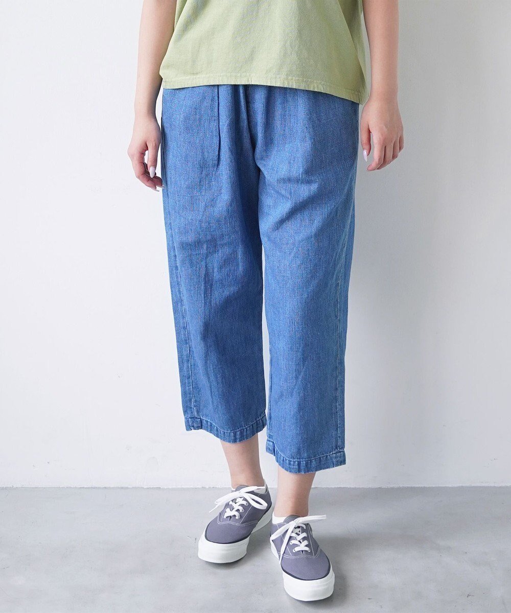 【サキュウ/caqu】の【洗える/リネン混/涼しい】FS linen cropped tapered pants クロップド丈イージーパンツ インテリア・キッズ・メンズ・レディースファッション・服の通販 founy(ファニー) 　ファッション　Fashion　レディースファッション　Fashion for Women　パンツ　Pants & Trousers　デニムパンツ・ジーンズ・美脚デニム　Denim Jeans & Pants　インディゴ　Indigo Denim　春　Spring　洗える　Machine Washable　クロップド　Cropped, Short Length　軽量　Lightweight, Ultra Light　ジーンズ　Jeans, Denim Pants　センター　Center, Center Line　テーパード　Tapered, Tapered Pants　デニム　Denim, Jeans Material　ファブリック　Fabric, Textile　ユーズド　Used, Vintage-Look　リアル　Real, Realistic　リネン　Linen, Linen Fabric　A/W・秋冬　Autumn/Winter　S/S・春夏　SS, Spring/Summer, Warm Season　夏　Summer　3years|ID: prp329100004604854 ipo3291000000034252334