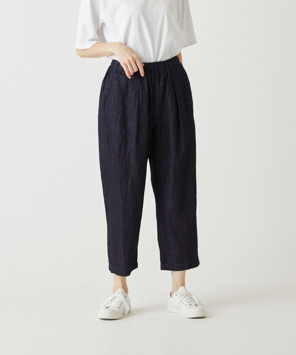 【サキュウ/caqu】の【洗える/リネン混/涼しい】FS linen cropped tapered pants クロップド丈イージーパンツ インテリア・キッズ・メンズ・レディースファッション・服の通販 founy(ファニー) 　ファッション　Fashion　レディースファッション　Fashion for Women　パンツ　Pants & Trousers　デニムパンツ・ジーンズ・美脚デニム　Denim Jeans & Pants　インディゴ　Indigo Denim　春　Spring　洗える　Machine Washable　クロップド　Cropped, Short Length　軽量　Lightweight, Ultra Light　ジーンズ　Jeans, Denim Pants　センター　Center, Center Line　テーパード　Tapered, Tapered Pants　デニム　Denim, Jeans Material　ファブリック　Fabric, Textile　ユーズド　Used, Vintage-Look　リアル　Real, Realistic　リネン　Linen, Linen Fabric　A/W・秋冬　Autumn/Winter　S/S・春夏　SS, Spring/Summer, Warm Season　夏　Summer　rinse|ID: prp329100004604854 ipo3291000000034252337