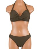 【三愛水着楽園/San-ai Resort】の軽い着け心地でしっかり盛れる【楽盛り水着】 ワイヤービキニ カーキ|ID: prp329100004604880 ipo3291000000034257371