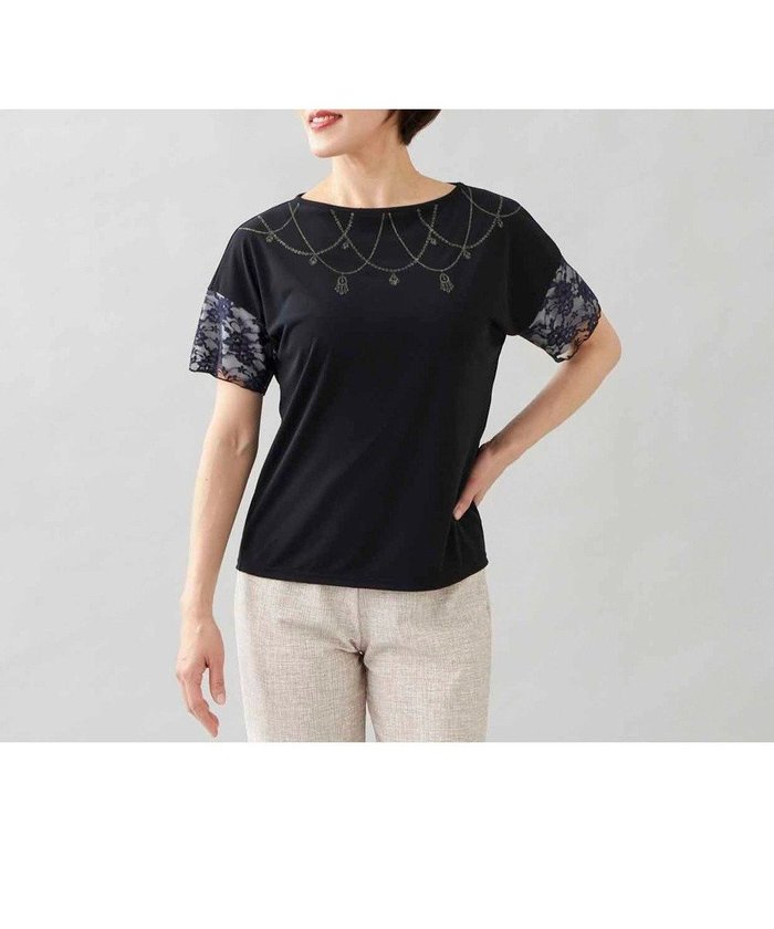 【チャコット/Chacott】のレースコンビTシャツ インテリア・キッズ・メンズ・レディースファッション・服の通販 founy(ファニー) https://founy.com/ ファッション Fashion レディースファッション Fashion for Women トップス・カットソー Cut & Sew Tops シャツ・ブラウス・オフィスカジュアル Elegant Blouses & Button-Ups ロングTシャツ・Tシャツ Longline T-Shirts & Tees アクセサリー Fashion Accessories コンビ Combo, Combination Style ストレッチ Stretch, Stretchy Fabric デコルテ Décolleté, Neckline ドレープ Drape, Draping Fabric プリント Print, Printed Pattern モチーフ Motif, Design Theme レギンス Leggings, Stretch Pants レーシー Lacy, Lace-Like レース Lace, Lace Fabric おすすめ Recommended / Our Picks |ID: prp329100004604950 ipo3291000000033708601