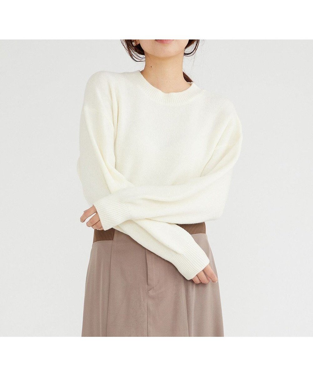 【フェルゥ/Feroux】の【洗える】クルーネックニット プルオーバー インテリア・キッズ・メンズ・レディースファッション・服の通販 founy(ファニー) 　ファッション　Fashion　レディースファッション　Fashion for Women　トップス・カットソー　Cut & Sew Tops　ニット　Knit Tops & Sweaters　カジュアルプルオーバー・ニットトップス　Pullovers & Knit Tops / Casual Pullovers　洗える　Machine Washable　シンプル　Simple, Minimal　セーター　Sweater, Knitwear　トレンド　Trend, Trending Now　ベーシック　Basic, Essential　ミックス　Mix, Mixed Style　A/W・秋冬　Autumn/Winter　アイボリー系|ID: prp329100004605016 ipo3291000000033410103