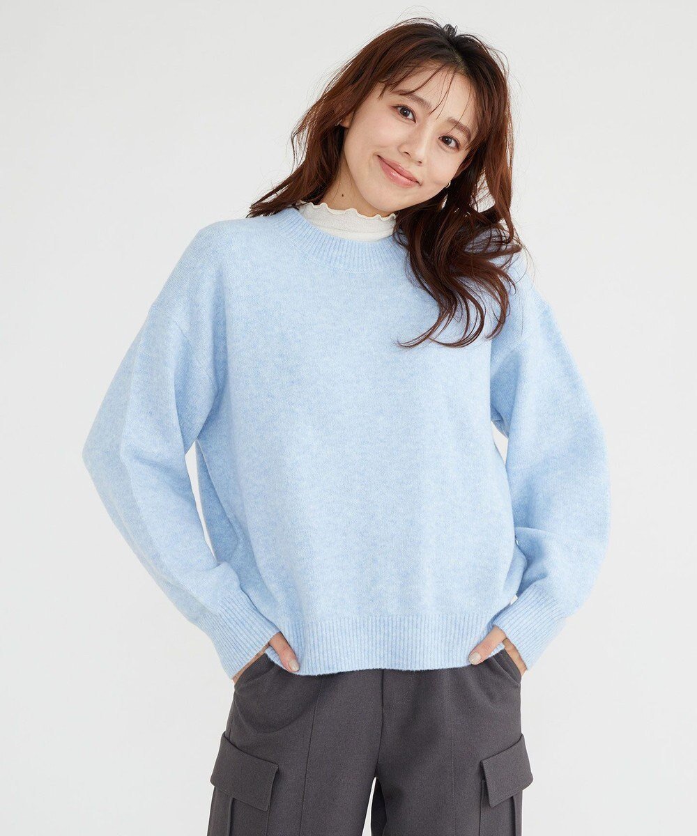 【フェルゥ/Feroux】の【洗える】クルーネックニット プルオーバー インテリア・キッズ・メンズ・レディースファッション・服の通販 founy(ファニー) 　ファッション　Fashion　レディースファッション　Fashion for Women　トップス・カットソー　Cut & Sew Tops　ニット　Knit Tops & Sweaters　カジュアルプルオーバー・ニットトップス　Pullovers & Knit Tops / Casual Pullovers　洗える　Machine Washable　シンプル　Simple, Minimal　セーター　Sweater, Knitwear　トレンド　Trend, Trending Now　ベーシック　Basic, Essential　ミックス　Mix, Mixed Style　A/W・秋冬　Autumn/Winter　スカイブルー系|ID: prp329100004605016 ipo3291000000033410104