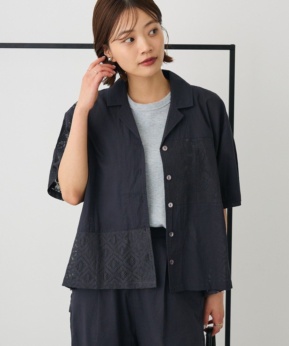 【クラフトスタンダードブティック/CRAFT STANDARD BOUTIQUE】のレースパッチワークシャツ インテリア・キッズ・メンズ・レディースファッション・服の通販 founy(ファニー) 　ファッション　Fashion　レディースファッション　Fashion for Women　トップス・カットソー　Cut & Sew Tops　シャツ・ブラウス・オフィスカジュアル　Elegant Blouses & Button-Ups　インド　Indian Textile　春　Spring　カットソー　Cut and Sewn Top　セットアップ　Set-Up, Coordinated Outfit　プリント　Print, Printed Pattern　ポケット　Pocket, Pocket Detail　リラックス　Relax, Relaxed Fit　レース　Lace, Lace Fabric　S/S・春夏　SS, Spring/Summer, Warm Season　おすすめ　Recommended / Our Picks　夏　Summer　Black|ID: prp329100004605097 ipo3291000000033069009