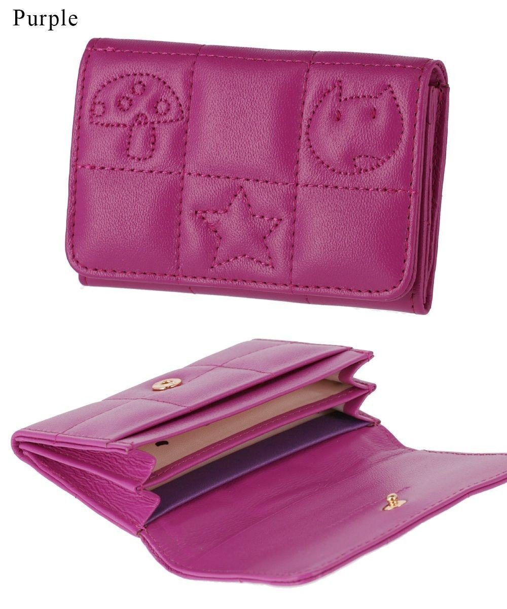 【ツモリチサト キャリー/tsumori chisato CARRY】のネコキルティング カードケース 名刺入れ パスケースとしても インテリア・キッズ・メンズ・レディースファッション・服の通販 founy(ファニー) 　ファッション　Fashion　レディースファッション　Fashion for Women　ミニ財布・二つ折り財布　Wallets & Card Cases　カードケース/名刺入れ　Card Holders & Business Cases　キルティング　Quilted, Quilting　ネコ　Cat, Feline Motif　ポケット　Pocket, Pocket Detail　再入荷　Restock / Back in Stock　財布　Wallet, Purse　パープル|ID: prp329100004605477 ipo3291000000032787206