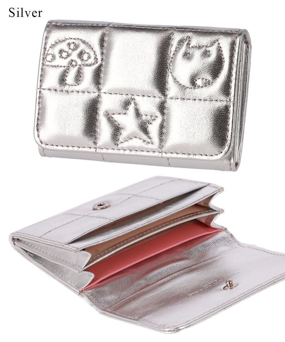 【ツモリチサト キャリー/tsumori chisato CARRY】のネコキルティング カードケース 名刺入れ パスケースとしても インテリア・キッズ・メンズ・レディースファッション・服の通販 founy(ファニー) 　ファッション　Fashion　レディースファッション　Fashion for Women　ミニ財布・二つ折り財布　Wallets & Card Cases　カードケース/名刺入れ　Card Holders & Business Cases　キルティング　Quilted, Quilting　ネコ　Cat, Feline Motif　ポケット　Pocket, Pocket Detail　再入荷　Restock / Back in Stock　財布　Wallet, Purse　シルバー|ID: prp329100004605477 ipo3291000000032787213