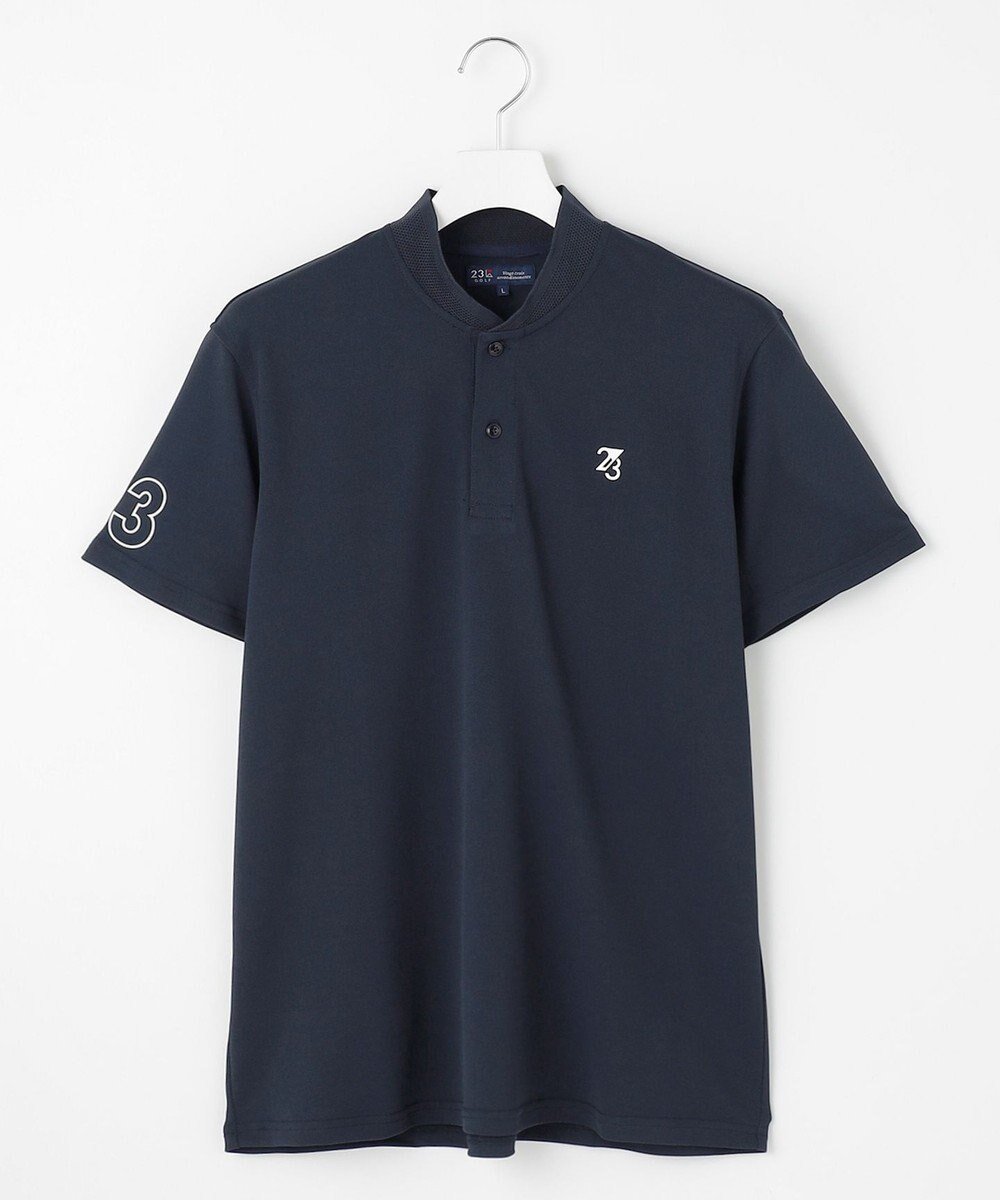 【23区 ゴルフ/23区GOLF / MEN】の【MEN】遮熱エイトムーブポロシャツ 吸水速乾 UVカット 透けにくい ストレッチ性 インテリア・キッズ・メンズ・レディースファッション・服の通販 founy(ファニー) 　ファッション　Fashion　メンズファッション　Fashion for Men　トップス・カットソー　Cut & Sew Tops　メンズシャツ　Shirts　ポロシャツ / きれいめカジュアルスタイル　Polo Shirts　春　Spring　コンパクト　Compact, Small Size　吸水　Absorbent, Quick-Dry　ストレッチ　Stretch, Stretchy Fabric　スリム　Slim, Slim Fit　パターン　Pattern, Design Print　フラット　Flat, Flat Shoes　ポロシャツ　Polo Shirt, Collared Tee　メッシュ　Mesh, Net Fabric　S/S・春夏　SS, Spring/Summer, Warm Season　夏　Summer　エレガント 上品　Elegant　ゴルフ　Golf　ネイビー系|ID: prp329100004606284 ipo3291000000032849794