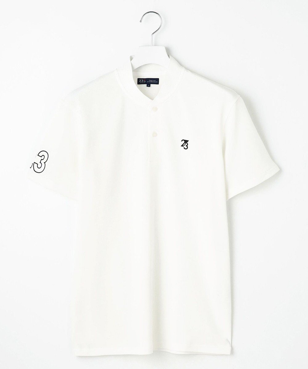 【23区 ゴルフ/23区GOLF / MEN】の【MEN】遮熱エイトムーブポロシャツ 吸水速乾 UVカット 透けにくい ストレッチ性 インテリア・キッズ・メンズ・レディースファッション・服の通販 founy(ファニー) 　ファッション　Fashion　メンズファッション　Fashion for Men　トップス・カットソー　Cut & Sew Tops　メンズシャツ　Shirts　ポロシャツ / きれいめカジュアルスタイル　Polo Shirts　春　Spring　コンパクト　Compact, Small Size　吸水　Absorbent, Quick-Dry　ストレッチ　Stretch, Stretchy Fabric　スリム　Slim, Slim Fit　パターン　Pattern, Design Print　フラット　Flat, Flat Shoes　ポロシャツ　Polo Shirt, Collared Tee　メッシュ　Mesh, Net Fabric　S/S・春夏　SS, Spring/Summer, Warm Season　夏　Summer　エレガント 上品　Elegant　ゴルフ　Golf　ホワイト系|ID: prp329100004606284 ipo3291000000034309861