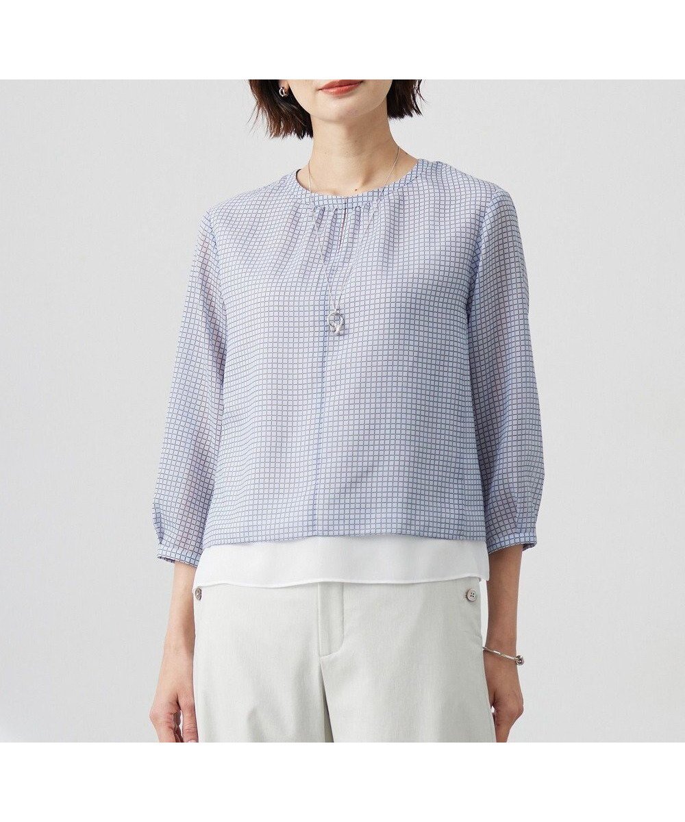 【ジェイ プレス/J.PRESS】のチェックプリント カットソー 人気、トレンドファッション・服の通販 founy(ファニー) 　ファッション　Fashion　レディースファッション　Fashion for Women　トップス・カットソー　Cut & Sew Tops　シャツ・ブラウス・オフィスカジュアル　Elegant Blouses & Button-Ups　ロングTシャツ・Tシャツ　Longline T-Shirts & Tees　カットソー・ベーシックTシャツ　Cut-and-Sewn Tops / Stretch Tees & Basics　インナー　Innerwear　カットソー　Cut and Sewn Top　シアー　Sheer, See-Through　ジャケット　Jacket, Outerwear　チェック　Check, Plaid, Tartan　プリント　Print, Printed Pattern　夏　Summer　春　Spring　S/S・春夏　SS, Spring/Summer, Warm Season　 other-1|ID: prp329100004606433 ipo3291000000033503028