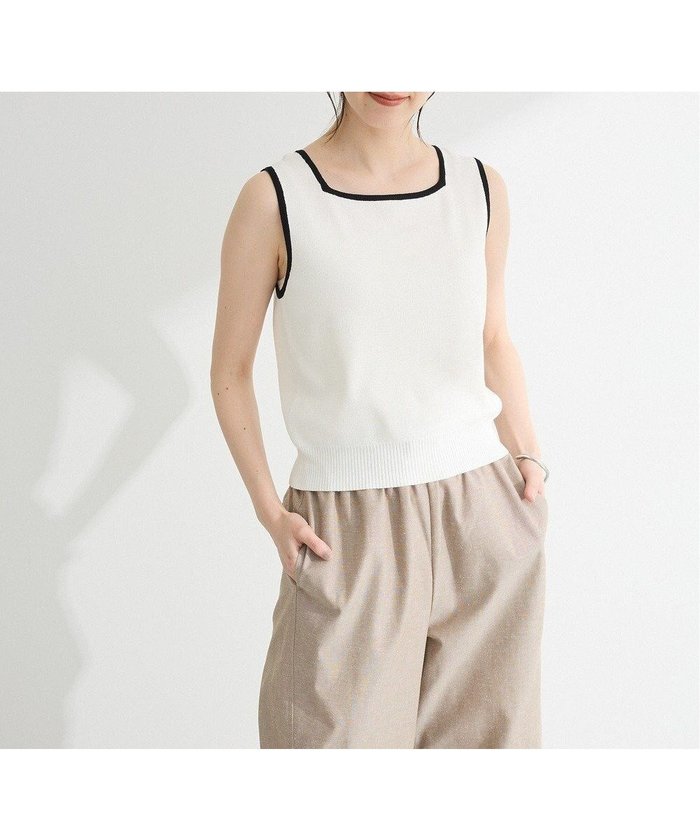 【グリーンパークス/Green Parks】の・ELENCARE DUE バイカラーニットタンク インテリア・キッズ・メンズ・レディースファッション・服の通販 founy(ファニー) https://founy.com/ ファッション Fashion レディースファッション Fashion for Women トップス・カットソー Cut & Sew Tops ニット Knit Tops & Sweaters インナー Innerwear カーディガン Cardigan, Knitwear スクエア Square, Square Shape タンク Tank Top, Sleeveless Top ポケット Pocket, Pocket Detail 夏 Summer 春 Spring S/S・春夏 SS, Spring/Summer, Warm Season |ID: prp329100004606841 ipo3291000000033067629