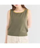 【グリーンパークス/Green Parks】の・ELENCARE DUE バイカラーニットタンク Khaki|ID: prp329100004606841 ipo3291000000033067638