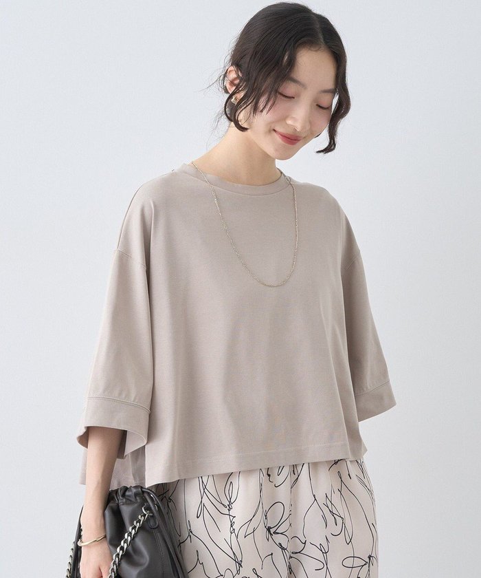 【アースミュージックアンドエコロジー/earth music&ecology】の【接触冷感】バックギャザーTee インテリア・キッズ・メンズ・レディースファッション・服の通販 founy(ファニー) https://founy.com/ ファッション Fashion レディースファッション Fashion for Women トップス・カットソー Cut & Sew Tops シャツ・ブラウス・オフィスカジュアル Elegant Blouses & Button-Ups ロングTシャツ・Tシャツ Longline T-Shirts & Tees カットソー・ベーシックTシャツ Cut-and-Sewn Tops / Stretch Tees & Basics おすすめ Recommended / Our Picks カットソー Cut and Sewn Top ギャザー Gathered, Ruffled ポケット Pocket, Pocket Detail ワイド Wide, Wide Fit 夏 Summer 春 Spring S/S・春夏 SS, Spring/Summer, Warm Season |ID: prp329100004606921 ipo3291000000033296697