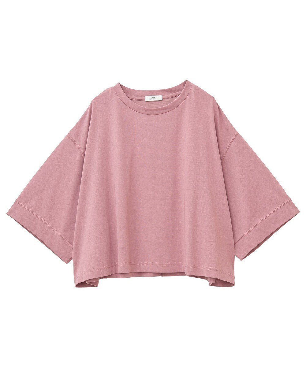 【アースミュージックアンドエコロジー/earth music&ecology】の【接触冷感】バックギャザーTee インテリア・キッズ・メンズ・レディースファッション・服の通販 founy(ファニー) 　ファッション　Fashion　レディースファッション　Fashion for Women　トップス・カットソー　Cut & Sew Tops　シャツ・ブラウス・オフィスカジュアル　Elegant Blouses & Button-Ups　ロングTシャツ・Tシャツ　Longline T-Shirts & Tees　カットソー・ベーシックTシャツ　Cut-and-Sewn Tops / Stretch Tees & Basics　おすすめ　Recommended / Our Picks　カットソー　Cut and Sewn Top　ギャザー　Gathered, Ruffled　ポケット　Pocket, Pocket Detail　ワイド　Wide, Wide Fit　夏　Summer　春　Spring　S/S・春夏　SS, Spring/Summer, Warm Season　Pink|ID: prp329100004606921 ipo3291000000033296702