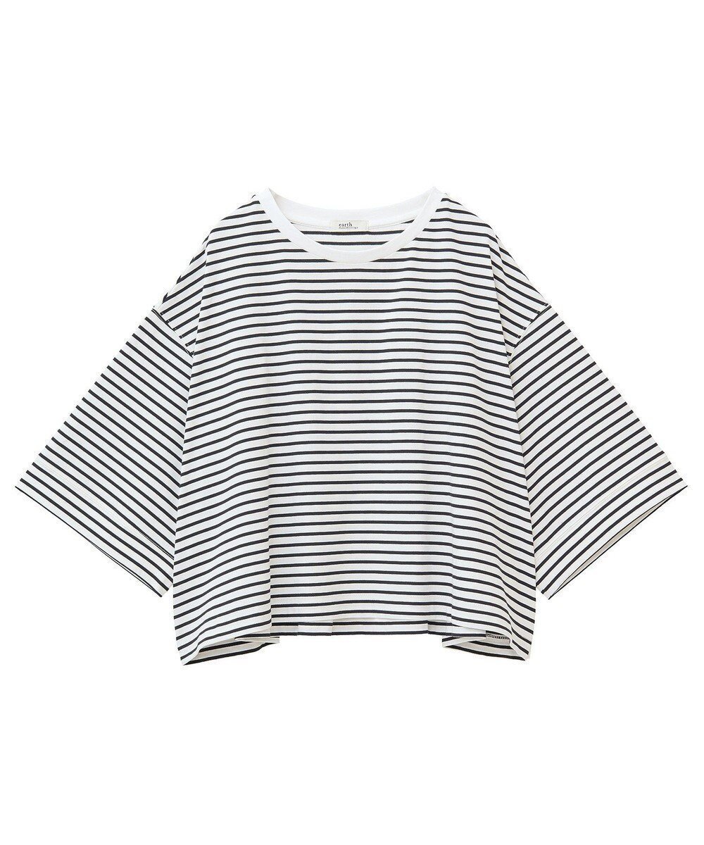 【アースミュージックアンドエコロジー/earth music&ecology】の【接触冷感】バックギャザーTee インテリア・キッズ・メンズ・レディースファッション・服の通販 founy(ファニー) 　ファッション　Fashion　レディースファッション　Fashion for Women　トップス・カットソー　Cut & Sew Tops　シャツ・ブラウス・オフィスカジュアル　Elegant Blouses & Button-Ups　ロングTシャツ・Tシャツ　Longline T-Shirts & Tees　カットソー・ベーシックTシャツ　Cut-and-Sewn Tops / Stretch Tees & Basics　おすすめ　Recommended / Our Picks　カットソー　Cut and Sewn Top　ギャザー　Gathered, Ruffled　ポケット　Pocket, Pocket Detail　ワイド　Wide, Wide Fit　夏　Summer　春　Spring　S/S・春夏　SS, Spring/Summer, Warm Season　Border Ivory|ID: prp329100004606921 ipo3291000000033296706