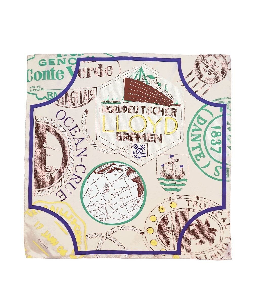 【マルカオリジナル/Marca originals】の【the PORT by marca】TRAVELER 小判 シルクツイル スカーフ インテリア・キッズ・メンズ・レディースファッション・服の通販 founy(ファニー) 　ファッション　Fashion　レディースファッション　Fashion for Women　シルク　Silk, 100% Silk　スカーフ　Scarf, Neckwear　ストール　Stole, Wrap　ハンカチ　Handkerchief, Hanky　バンダナ　Bandana, Head Scarf　プリント　Print, Printed Pattern　モチーフ　Motif, Design Theme　おすすめ　Recommended / Our Picks　BEIGE|ID: prp329100004606989 ipo3291000000033494631