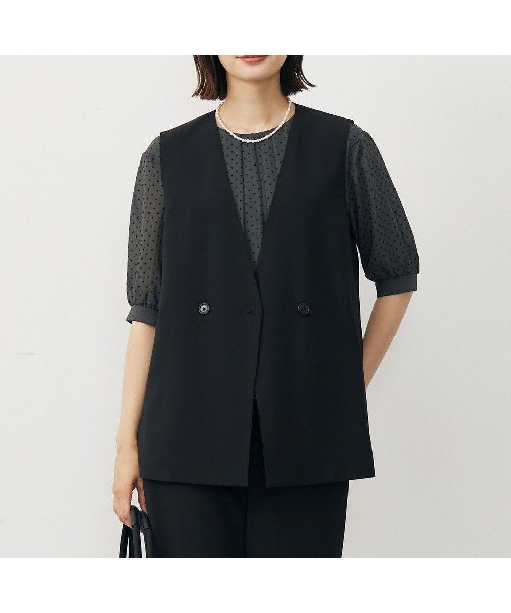【ジェイ プレス/J.PRESS】の【洗える・吸水速乾・接触冷感・セットアップ対応】Light ジョーゼット ジレ インテリア・キッズ・メンズ・レディースファッション・服の通販 founy(ファニー) 　ファッション　Fashion　レディースファッション　Fashion for Women　アウター　Coat / Outerwear Collection　レディースジャケット・軽アウター　Jackets　インナー　Innerwear　春　Spring　洗える　Machine Washable　クラシカル　Classical, Vintage-Inspired　クール　Cool, Chic　吸水　Absorbent, Quick-Dry　ジャケット　Jacket, Outerwear　ジョーゼット　Georgette, Semi-Sheer Fabric　ストレッチ　Stretch, Stretchy Fabric　セットアップ　Set-Up, Coordinated Outfit　ドレープ　Drape, Draping Fabric　ベーシック　Basic, Essential　ロング　Long, Long-Length　S/S・春夏　SS, Spring/Summer, Warm Season　夏　Summer　エレガント 上品　Elegant　ブラック系|ID: prp329100004607036 ipo3291000000036254869