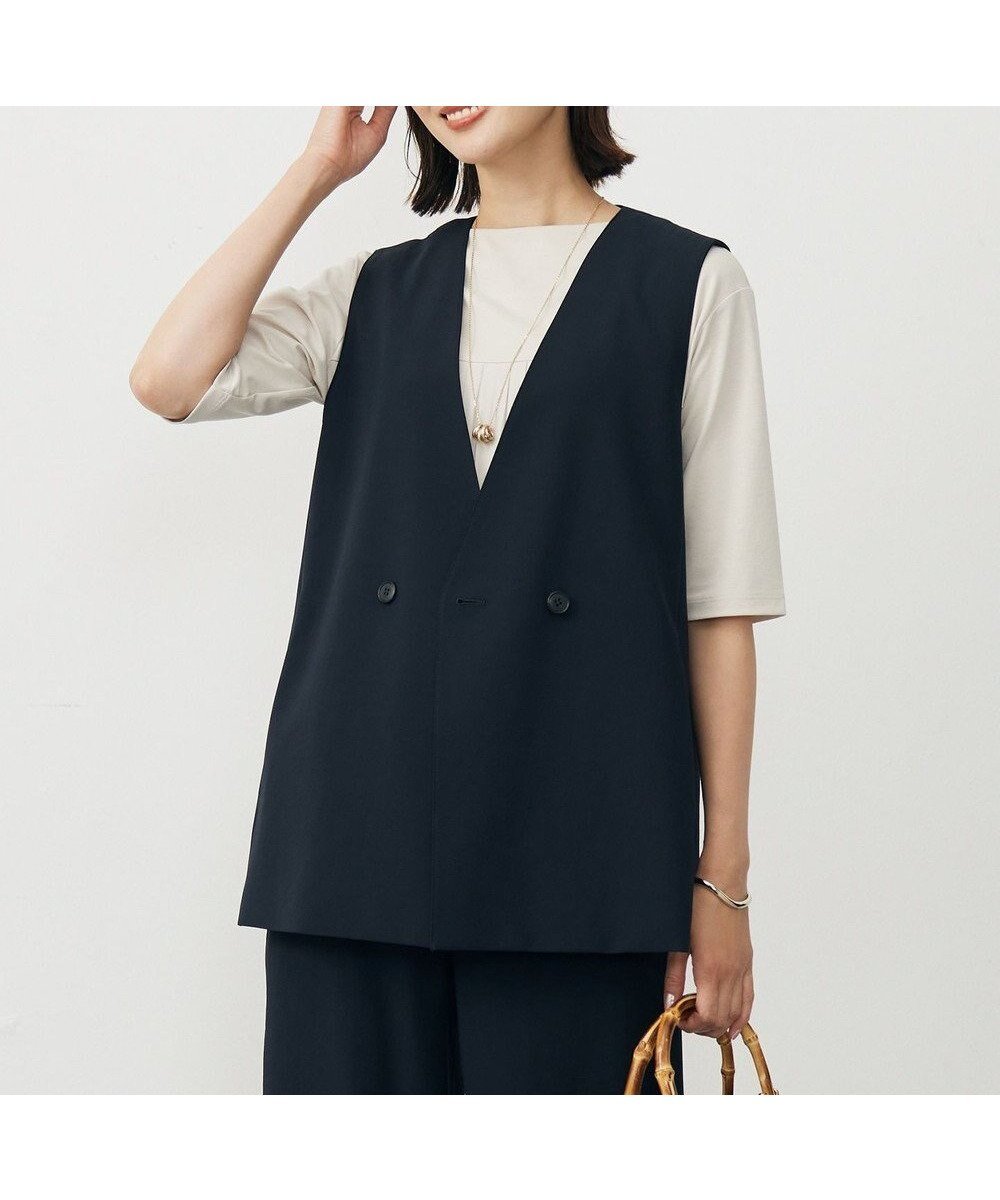 【ジェイ プレス/J.PRESS】の【洗える・吸水速乾・接触冷感・セットアップ対応】Light ジョーゼット ジレ インテリア・キッズ・メンズ・レディースファッション・服の通販 founy(ファニー) 　ファッション　Fashion　レディースファッション　Fashion for Women　アウター　Coat / Outerwear Collection　レディースジャケット・軽アウター　Jackets　インナー　Innerwear　春　Spring　洗える　Machine Washable　クラシカル　Classical, Vintage-Inspired　クール　Cool, Chic　吸水　Absorbent, Quick-Dry　ジャケット　Jacket, Outerwear　ジョーゼット　Georgette, Semi-Sheer Fabric　ストレッチ　Stretch, Stretchy Fabric　セットアップ　Set-Up, Coordinated Outfit　ドレープ　Drape, Draping Fabric　ベーシック　Basic, Essential　ロング　Long, Long-Length　S/S・春夏　SS, Spring/Summer, Warm Season　夏　Summer　エレガント 上品　Elegant　ダークネイビー系|ID: prp329100004607036 ipo3291000000036254873