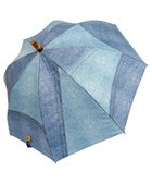 【プラスリング/+RING】の【限定/日本製】レディース向け 晴雨兼用傘 (長ショート)BLU denim-like pattern SR358 青|ID: prp329100004607301 ipo3291000000034250056