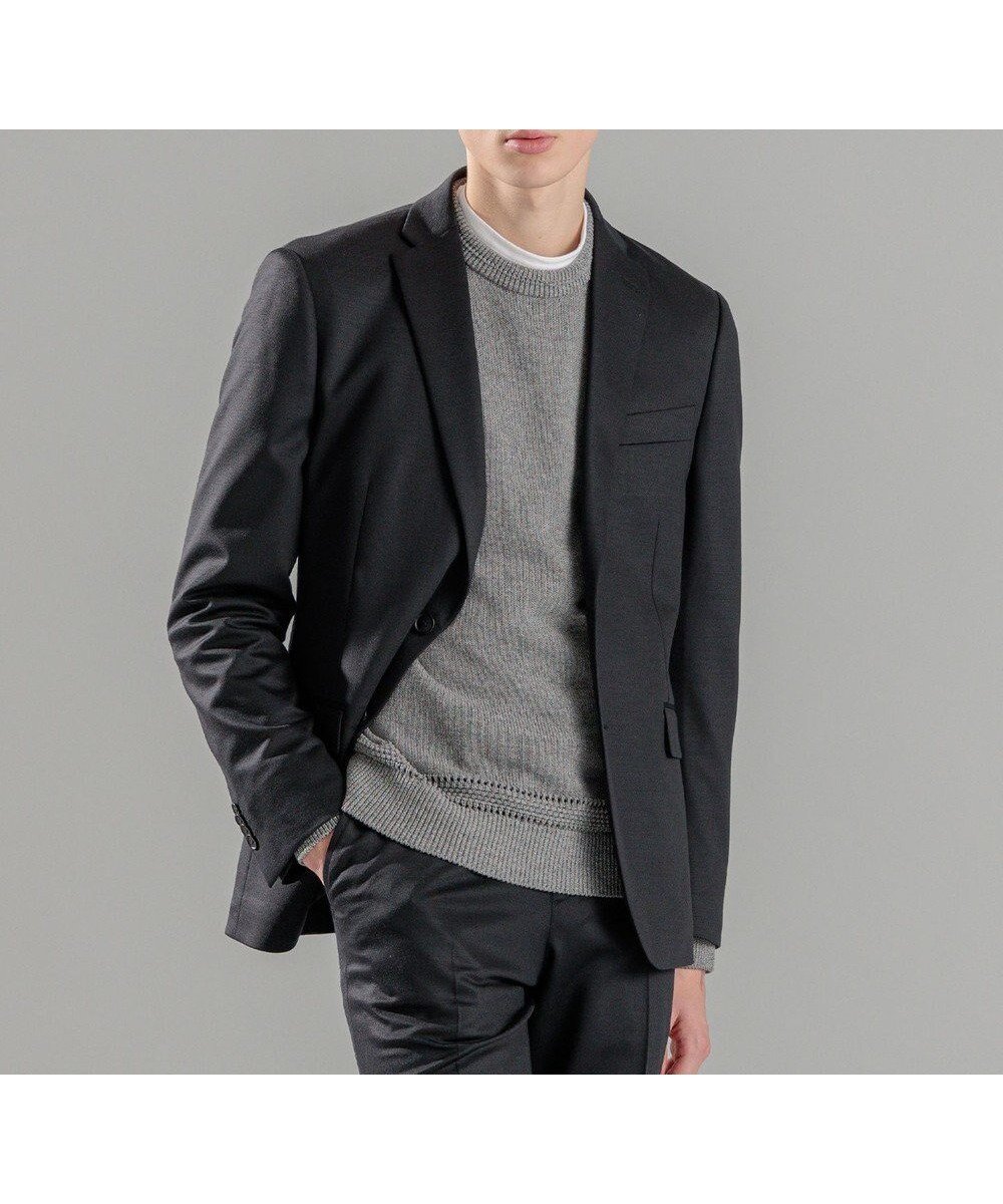 【ジョゼフ オム/JOSEPH HOMME / MEN】の新素材【抜群のストレッチ性/セットアップ対応可】スプリングウールジャージー ジャケット インテリア・キッズ・メンズ・レディースファッション・服の通販 founy(ファニー) 　ファッション　Fashion　メンズファッション　Fashion for Men　アウター　Men's Coats Outerwear　テーラードジャケット　Tailored Jackets & Blazers　シェイプ　Shape, Slim Fit　ジャケット　Jacket, Outerwear　ストレッチ　Stretch, Stretchy Fabric　セットアップ　Set-Up, Coordinated Outfit　センター　Center, Center Line　フラップ　Flap, Flap Pocket　ベーシック　Basic, Essential　ポケット　Pocket, Pocket Detail　冬　Winter / This Winter　夏　Summer　春　Spring　S/S・春夏　SS, Spring/Summer, Warm Season　ブラック系|ID: prp329100004609204 ipo3291000000032967739