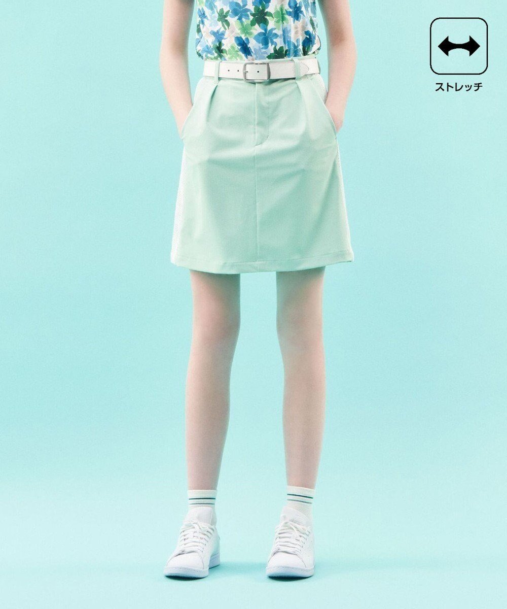 【23区 ゴルフ/NIJYUSANKU GOLF】の【WOMEN】【ストレッチ】バックドビー×メッシュロゴスカート インテリア・キッズ・メンズ・レディースファッション・服の通販 founy(ファニー) 　ファッション　Fashion　レディースファッション　Fashion for Women　スカート　Skirts　バッグ　Bags　ストレッチ　Stretch, Stretchy Fabric　フロント　Front, Front Design　ベーシック　Basic, Essential　メッシュ　Mesh, Net Fabric　台形　A-Line, Trapezoid Shape　夏　Summer　春　Spring　S/S・春夏　SS, Spring/Summer, Warm Season　ライトグリーン系|ID: prp329100004609227 ipo3291000000033403528