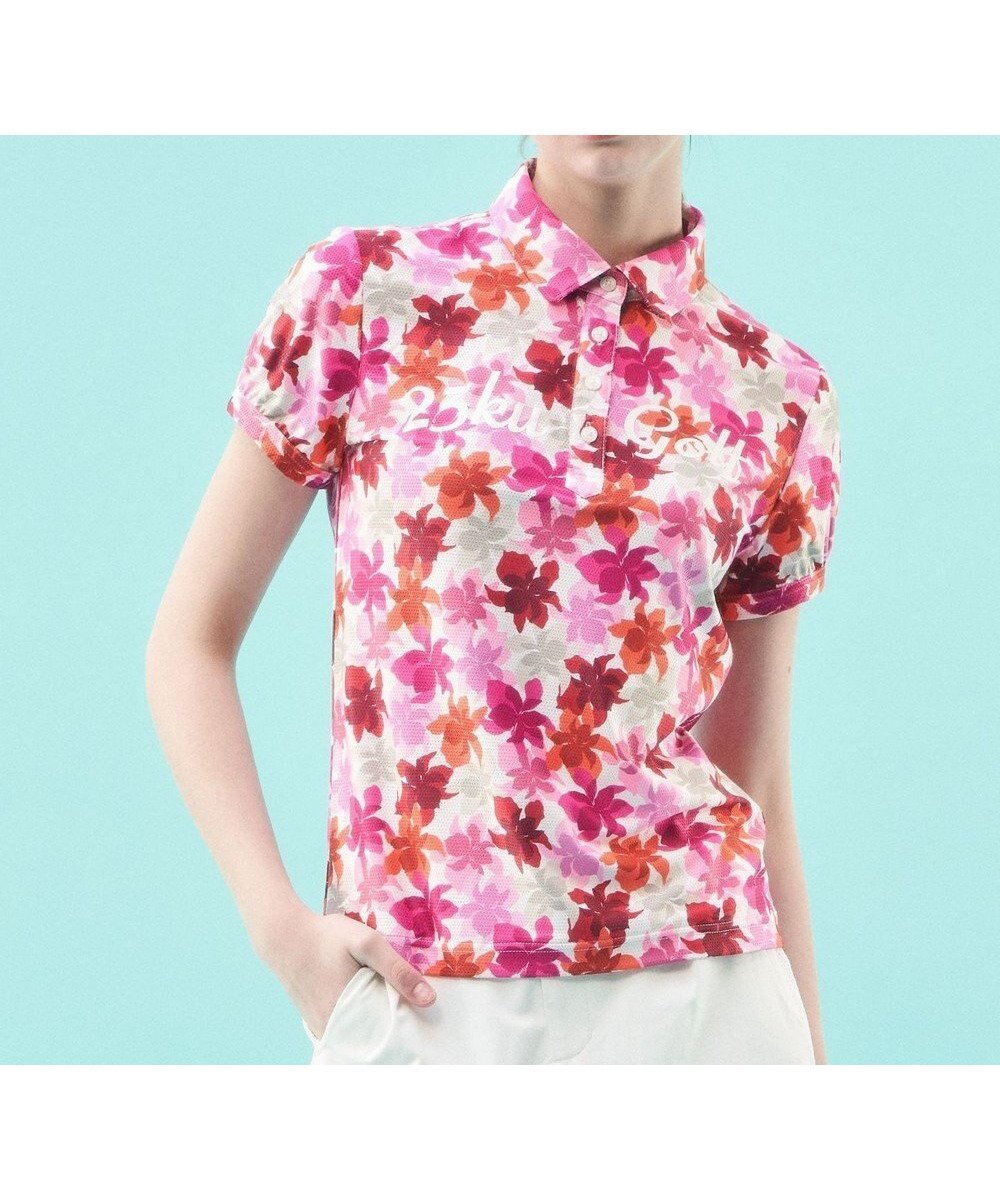 【23区 ゴルフ/NIJYUSANKU GOLF】の【WOMEN】【UVカット】草花柄プリントポロシャツ インテリア・キッズ・メンズ・レディースファッション・服の通販 founy(ファニー) 　ファッション　Fashion　レディースファッション　Fashion for Women　トップス・カットソー　Cut & Sew Tops　シャツ・ブラウス・オフィスカジュアル　Elegant Blouses & Button-Ups　ポロシャツ・きれいめカジュアル　Smart-Casual Polo Tops　花柄・フラワープリント・モチーフ　Floral Prints & Motifs / Flower Pattern Tops　おすすめ　Recommended / Our Picks　カラフル　Colorful Design　ゴルフ　Golf　スタイリッシュ　Stylish, Fashionable　ストレッチ　Stretch, Stretchy Fabric　パール　Pearl, Pearl Accent　プリント　Print, Printed Pattern　ポロシャツ　Polo Shirt, Collared Tee　メッシュ　Mesh, Net Fabric　モチーフ　Motif, Design Theme　ラウンド　Round, Round Neck　リゾート　Resort, Vacation Style　夏　Summer　旅行　Travel　春　Spring　S/S・春夏　SS, Spring/Summer, Warm Season　軽量　Lightweight, Ultra Light　ワイン系5|ID: prp329100004609233 ipo3291000000034664539