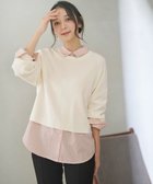 【エニィ スィス/any SiS】の【BAILA12月号掲載・貴島明日香さんコラボ】ニットレイヤード シャツ ツインセット アイボリー×オレンジストライプ|ID: prp329100004609250 ipo3291000000034221198