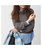 【エニィ スィス/any SiS】の【BAILA12月号掲載・貴島明日香さんコラボ】ニットレイヤード シャツ ツインセット チャコール×ブルー|ID: prp329100004609250 ipo3291000000034221199