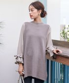 【ティアクラッセ/Tiaclasse】の【洗える】ボリュームリボン袖ニットコンビチュニック グレージュ|ID: prp329100004609260 ipo3291000000033587787