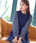 【ティアクラッセ/Tiaclasse】の【洗える】ボリュームリボン袖ニットコンビチュニック ブルー|ID: prp329100004609260 ipo3291000000033587790