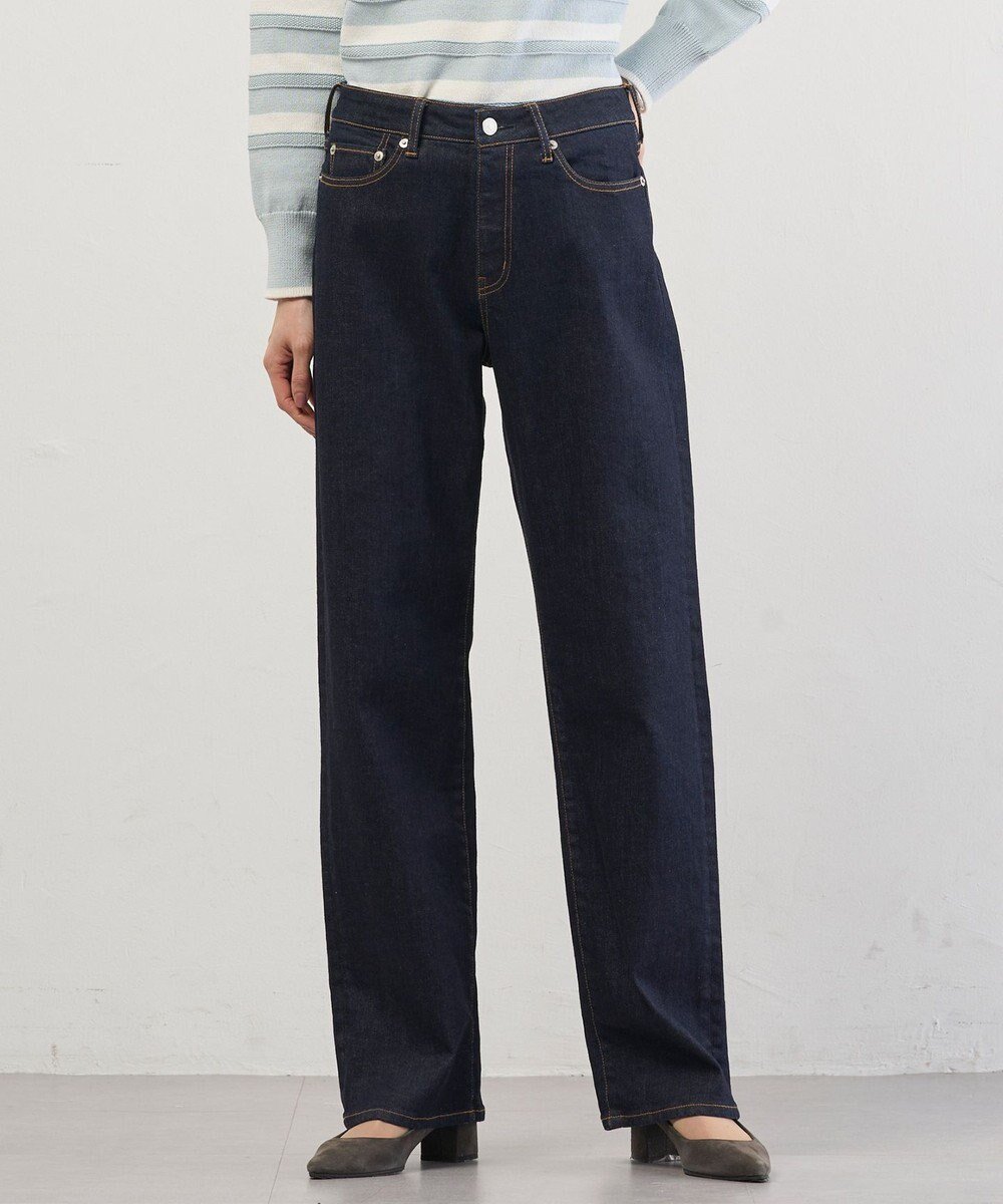 【ジェイ プレス/J.PRESS】の【洗える】BASIC STRETCH DENIM ボーイフィット デニム インテリア・キッズ・メンズ・レディースファッション・服の通販 founy(ファニー) 　ファッション　Fashion　レディースファッション　Fashion for Women　パンツ　Pants & Trousers　デニムパンツ・ジーンズ・美脚デニム　Denim Jeans & Pants　インディゴ　Indigo Denim　ヴィンテージ　Vintage Style　洗える　Machine Washable　ストレッチ　Stretch, Stretchy Fabric　ストレート　Straight, Straight Cut　デニム　Denim, Jeans Material　定番　Standard, Basic Item　フィット　Fit, Slim Fit　ブリーチ　Bleach, Washed Finish　ポケット　Pocket, Pocket Detail　ユーズド　Used, Vintage-Look　A/W・秋冬　Autumn/Winter　S/S・春夏　SS, Spring/Summer, Warm Season　夏　Summer　エレガント 上品　Elegant　インディゴ系|ID: prp329100004609309 ipo3291000000034747924