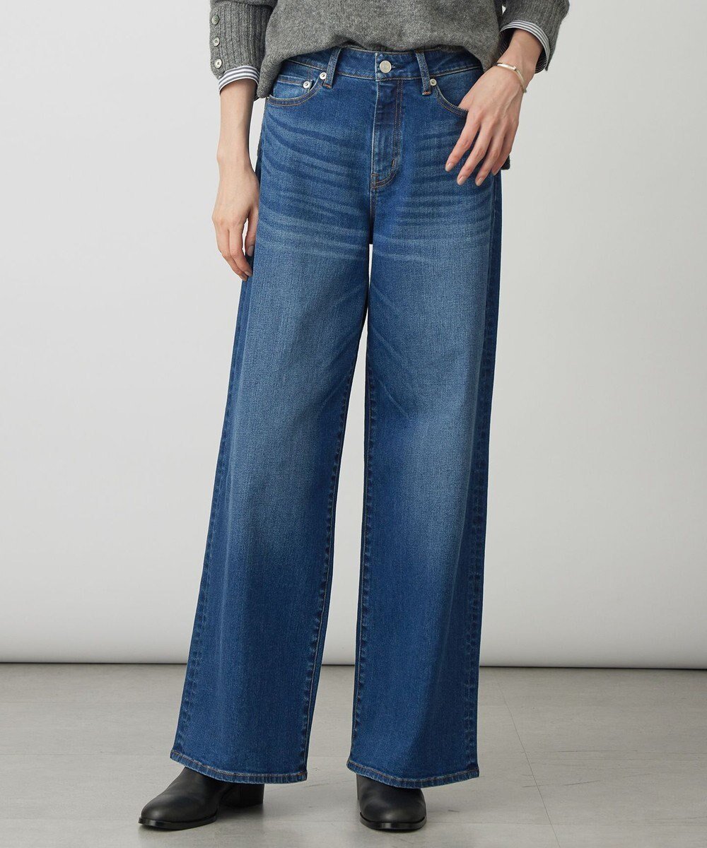 【ジェイ プレス/J.PRESS】の【洗える】BASIC STRETCH DENIM ワイド ストレート デニム インテリア・キッズ・メンズ・レディースファッション・服の通販 founy(ファニー) 　ファッション　Fashion　レディースファッション　Fashion for Women　パンツ　Pants & Trousers　デニムパンツ・ジーンズ・美脚デニム　Denim Jeans & Pants　インディゴ　Indigo Denim　ヴィンテージ　Vintage Style　洗える　Machine Washable　コンパクト　Compact, Small Size　ストレッチ　Stretch, Stretchy Fabric　ストレート　Straight, Straight Cut　デニム　Denim, Jeans Material　トレンド　Trend, Trending Now　ブリーチ　Bleach, Washed Finish　ポケット　Pocket, Pocket Detail　ユーズド　Used, Vintage-Look　ワイド　Wide, Wide Fit　A/W・秋冬　Autumn/Winter　S/S・春夏　SS, Spring/Summer, Warm Season　夏　Summer　エレガント 上品　Elegant　ユーズド系|ID: prp329100004609311 ipo3291000000034329544