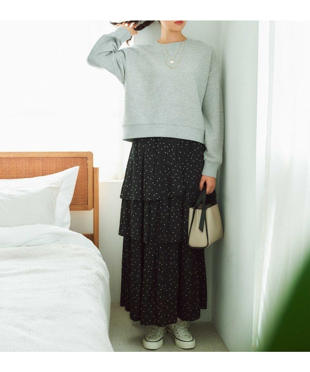 【組曲/KUMIKYOKU】の【入江未悠さんコラボ】ギャザーライトデシンティアード スカート インテリア・キッズ・メンズ・レディースファッション・服の通販 founy(ファニー) 　ファッション　Fashion　レディースファッション　Fashion for Women　スカート　Skirts　ティアードスカート　Tiered Skirts　ヴィンテージ　Vintage Style　秋　Autumn　ギャザー　Gathered, Ruffled　コラボ　Collaboration, Collab　スタイリッシュ　Stylish, Fashionable　スマホ　Smartphone, Mobile Device　スリット　Slit, Slit Detail　セットアップ　Set-Up, Coordinated Outfit　セパレート　Separate, Two-Piece　ティアード　Tiered, Tiered Style　ドット　Polka Dot, Dot Pattern　人気　Popular, Best Seller　フリル　Frill, Ruffle　ポケット　Pocket, Pocket Detail　ランダム　Random, Irregular　A/W・秋冬　Autumn/Winter　S/S・春夏　SS, Spring/Summer, Warm Season　おすすめ　Recommended / Our Picks　夏　Summer　旅行　Travel　モノトーンドット系5|ID: prp329100004609347 ipo3291000000034452431
