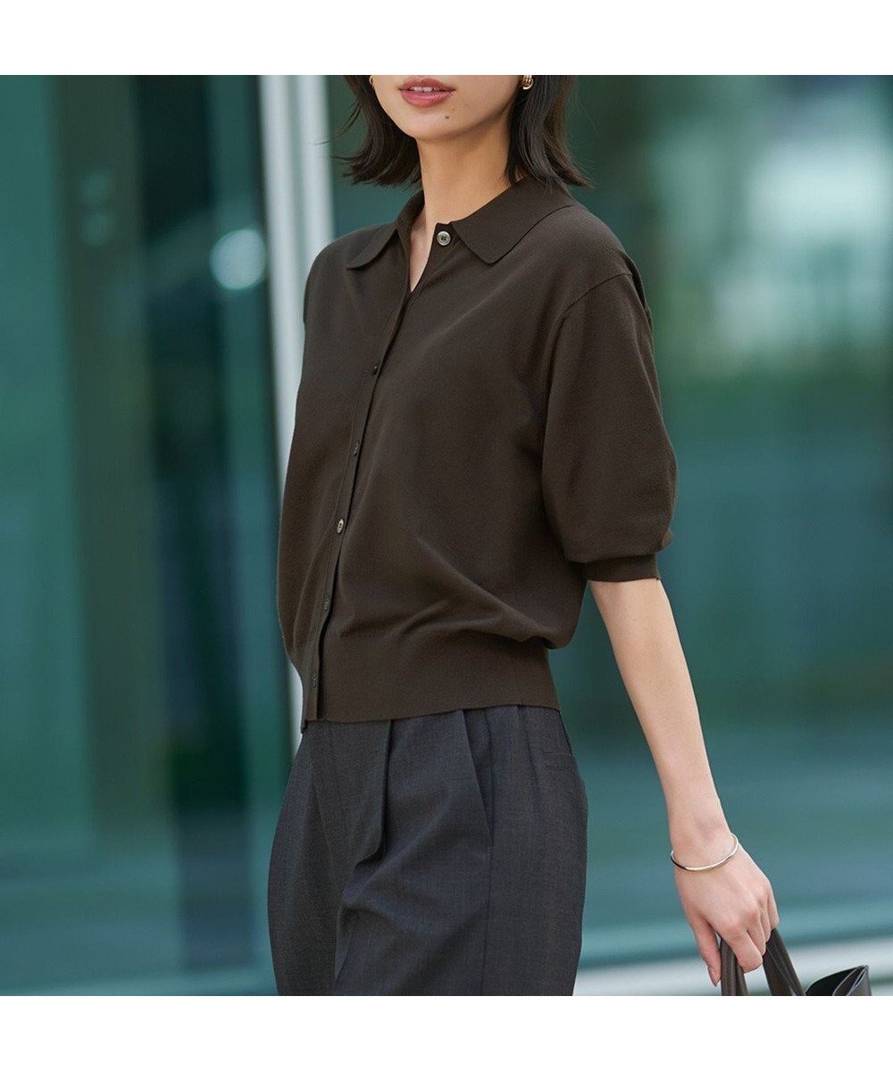 【23区/NIJYUSANKU】の【洗える/吊り干しOK】ヴィスコースストレッチ ポロニット カーディガン インテリア・キッズ・メンズ・レディースファッション・服の通販 founy(ファニー) ファッション Fashion レディースファッション Fashion for Women トップス・カットソー Cut & Sew Tops ニット Knit Tops & Sweaters カーディガン・羽織り Layered Style Cardigans インナー Innerwear 洗える Machine Washable カットソー Cut and Sewn Top カーディガン Cardigan, Knitwear ストレッチ Stretch, Stretchy Fabric 人気 Popular, Best Seller フェミニン Feminine, Girly リラックス Relax, Relaxed Fit A/W・秋冬 Autumn/Winter おすすめ Recommended / Our Picks エレガント 上品 Elegant 2025年 2025 2025-2026秋冬・A/W Autumn/Winter 2025–26 AW25–26 ブラウン系|ID: prp329100004609352 ipo3291000000033544644