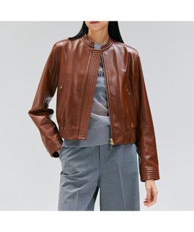 【ベイジ,/BEIGE,】 CLYDE / ステッチデザインラムレザーブルゾン人気、トレンドファッション・服の通販 founy(ファニー) ファッション Fashion レディースファッション Fashion for Women アウター Coat / Outerwear Collection レディースジャケット・軽アウター Jackets ブルゾンジャケット・スポーティアウター Blouson Jackets ノーカラージャケット / シンプル上品コーデ Collarless Jackets コンパクト Compact, Small Size ジャケット Jacket, Outerwear セットアップ Set-Up, Coordinated Outfit フォルム Silhouette, Form ブルゾン Blouson, Bomber Jacket ポケット Pocket, Pocket Detail ワーク Workwear, Utility Style A/W・秋冬 Autumn/Winter |ID:prp329100004609379