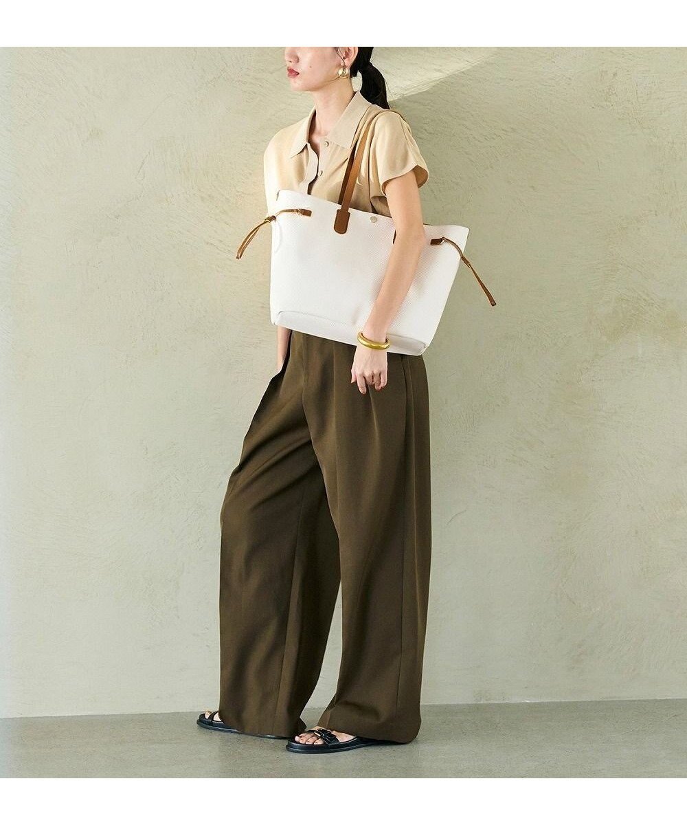 【トプカピ/TOPKAPI】の【Breath TOPKAPI】2way A4 ロングハンドル トート バッグ インテリア・キッズ・メンズ・レディースファッション・服の通販 founy(ファニー) 　ファッション　Fashion　レディースファッション　Fashion for Women　バッグ　Bags　クール　Cool, Chic　傘　Umbrella, Parasol　デニム　Denim, Jeans Material　ボックス　Boxy, Box Shape　ポケット　Pocket, Pocket Detail　リップ　Lip, Lip Motif　ロング　Long, Long-Length　ビジネス 仕事 通勤　Business / Work / Commuting　クリーム|ID: prp329100004609715 ipo3291000000033655032