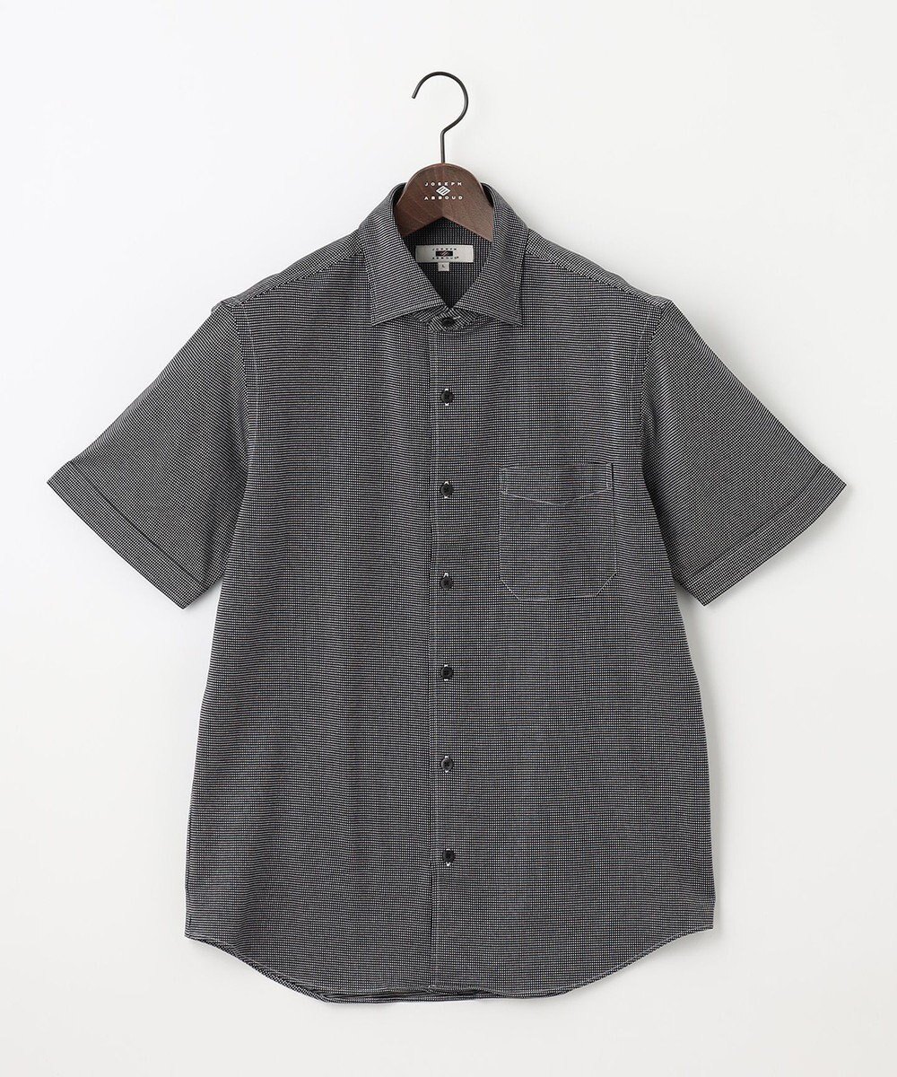 【ジョセフ アブード/JOSEPH ABBOUD / MEN】の【快適な着心地/イージーケア】コンパクトジャージースクエアジャガート 半袖 シャツ インテリア・キッズ・メンズ・レディースファッション・服の通販 founy(ファニー) 　ファッション　Fashion　メンズファッション　Fashion for Men　トップス・カットソー　Cut & Sew Tops　メンズシャツ　Shirts　ストレッチ　Stretch, Stretchy Fabric　エレガント 上品　Elegant　半袖　Short Sleeve, Half Sleeve　夏　Summer　春　Spring　S/S・春夏　SS, Spring/Summer, Warm Season　無地　Plain, Solid Color　羽織　Haori, Light Jacket　ネイビー系7|ID: prp329100004609972 ipo3291000000032977585