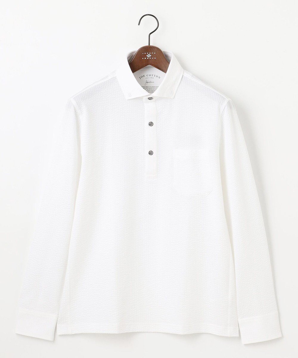 【ジョセフ アブード/JOSEPH ABBOUD / MEN】の【オーガニックコットン/サスティナブル】 JOE COTTON サッカーポロシャツ インテリア・キッズ・メンズ・レディースファッション・服の通販 founy(ファニー) 　ファッション　Fashion　メンズファッション　Fashion for Men　トップス・カットソー　Cut & Sew Tops　メンズシャツ　Shirts　ポロシャツ / きれいめカジュアルスタイル　Polo Shirts　秋　Autumn　サッカー　Seersucker, Summer Fabric　シンプル　Simple, Minimal　ジャケット　Jacket, Outerwear　なめらか　Smooth, Silky Texture　ポロシャツ　Polo Shirt, Collared Tee　リラックス　Relax, Relaxed Fit　A/W・秋冬　Autumn/Winter　新作・新入荷　New Arrivals / New In　おすすめ　Recommended / Our Picks　エレガント 上品　Elegant　ビジネス 仕事 通勤　Business / Work / Commuting　ホワイト系|ID: prp329100004609979 ipo3291000000032977750