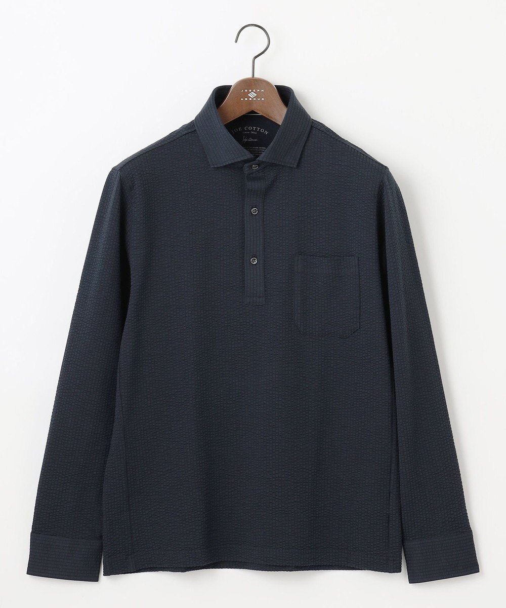 【ジョセフ アブード/JOSEPH ABBOUD / MEN】の【オーガニックコットン/サスティナブル】 JOE COTTON サッカーポロシャツ インテリア・キッズ・メンズ・レディースファッション・服の通販 founy(ファニー) 　ファッション　Fashion　メンズファッション　Fashion for Men　トップス・カットソー　Cut & Sew Tops　メンズシャツ　Shirts　ポロシャツ / きれいめカジュアルスタイル　Polo Shirts　秋　Autumn　サッカー　Seersucker, Summer Fabric　シンプル　Simple, Minimal　ジャケット　Jacket, Outerwear　なめらか　Smooth, Silky Texture　ポロシャツ　Polo Shirt, Collared Tee　リラックス　Relax, Relaxed Fit　A/W・秋冬　Autumn/Winter　新作・新入荷　New Arrivals / New In　おすすめ　Recommended / Our Picks　エレガント 上品　Elegant　ビジネス 仕事 通勤　Business / Work / Commuting　ネイビー系|ID: prp329100004609979 ipo3291000000032977752