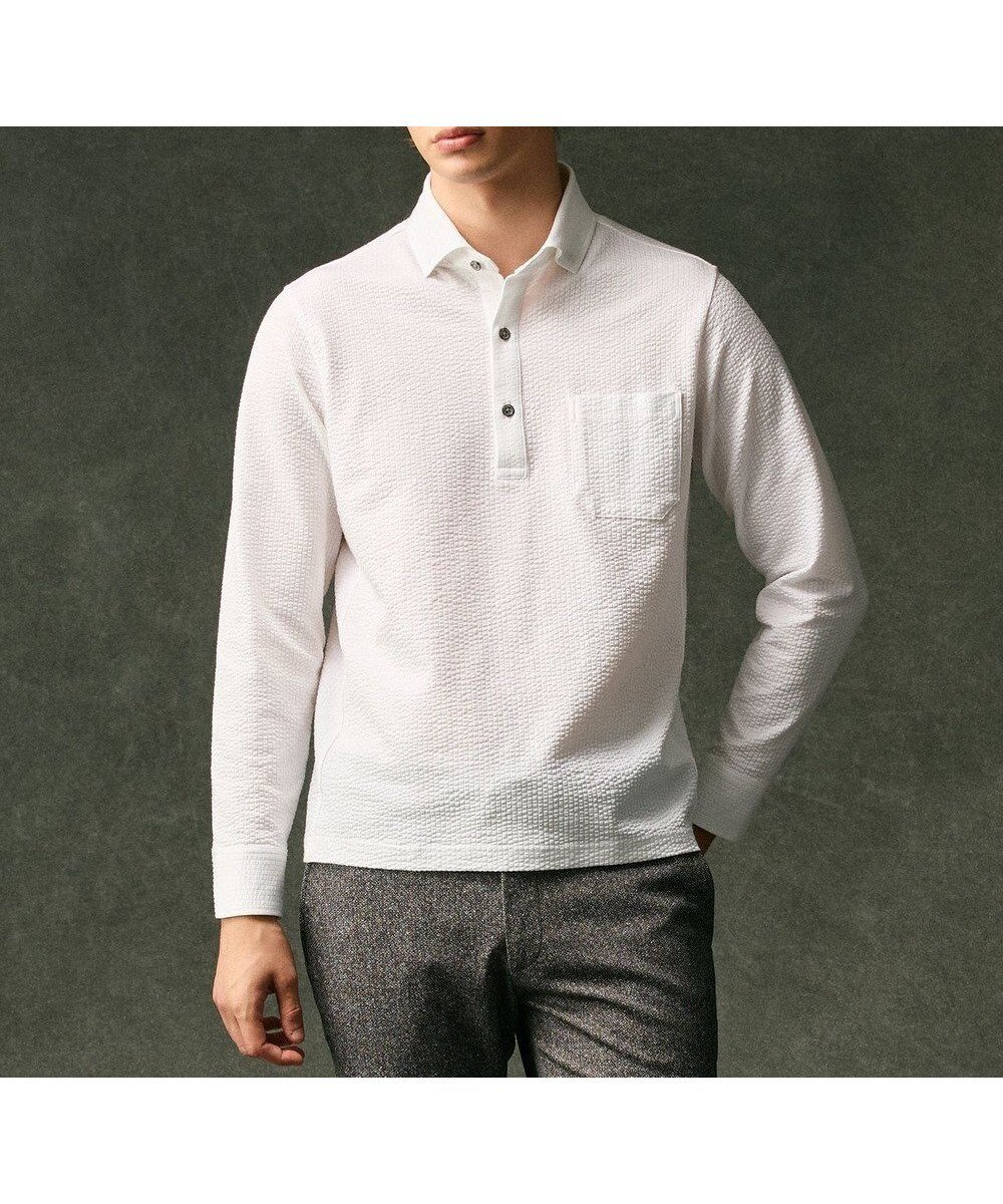 【ジョセフ アブード/JOSEPH ABBOUD / MEN】の【オーガニックコットン/サスティナブル】 JOE COTTON サッカーポロシャツ インテリア・キッズ・メンズ・レディースファッション・服の通販 founy(ファニー) 　ファッション　Fashion　メンズファッション　Fashion for Men　トップス・カットソー　Cut & Sew Tops　メンズシャツ　Shirts　ポロシャツ / きれいめカジュアルスタイル　Polo Shirts　秋　Autumn　サッカー　Seersucker, Summer Fabric　シンプル　Simple, Minimal　ジャケット　Jacket, Outerwear　なめらか　Smooth, Silky Texture　ポロシャツ　Polo Shirt, Collared Tee　リラックス　Relax, Relaxed Fit　A/W・秋冬　Autumn/Winter　おすすめ　Recommended / Our Picks　エレガント 上品　Elegant　ビジネス 仕事 通勤　Business / Work / Commuting　ホワイト系|ID: prp329100004609979 ipo3291000000033541517